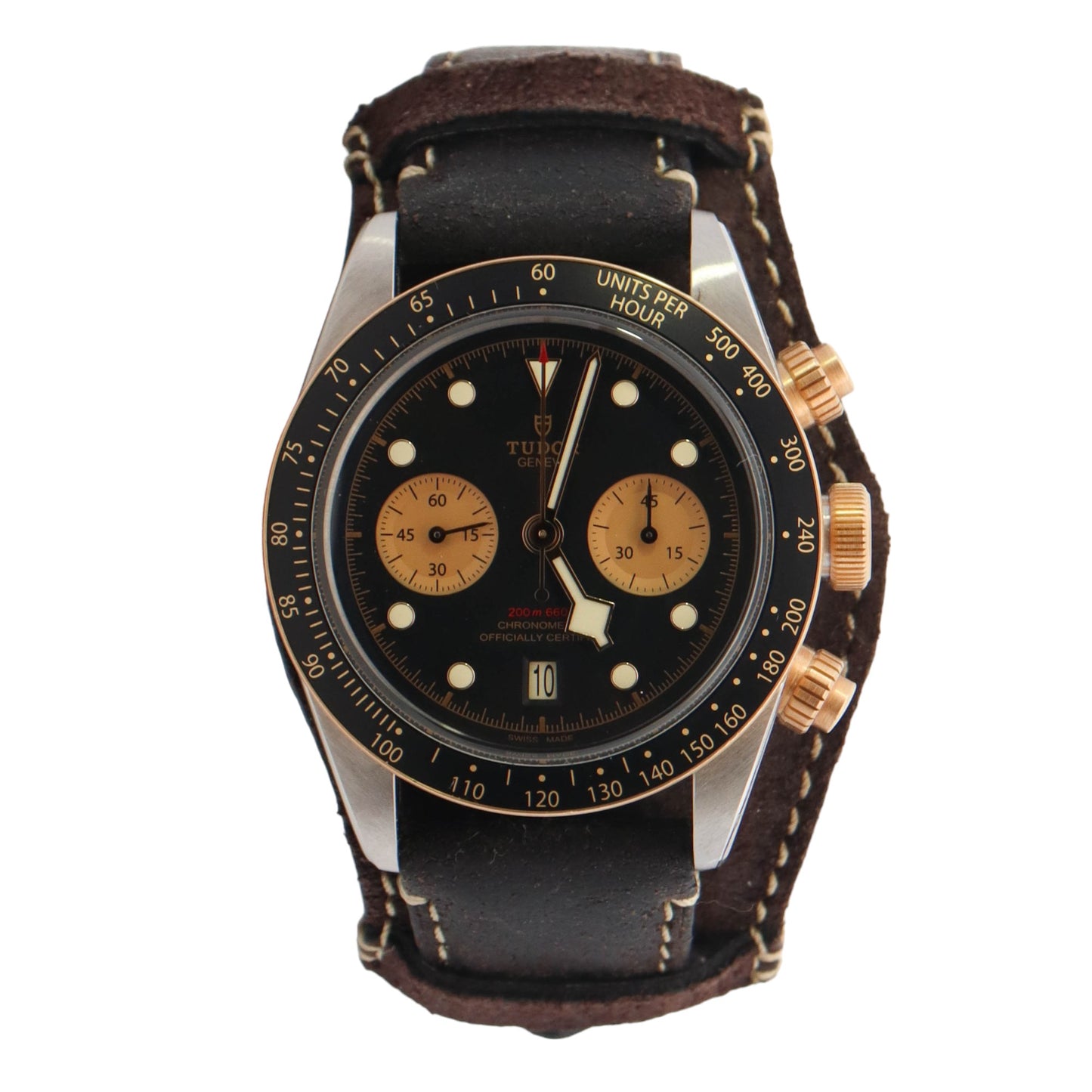 Tudor Black Bay Chrono Two Tone Stainless Steel & Yellow Gold 41mm Black Chronograph Dial Watch Reference# 79363N