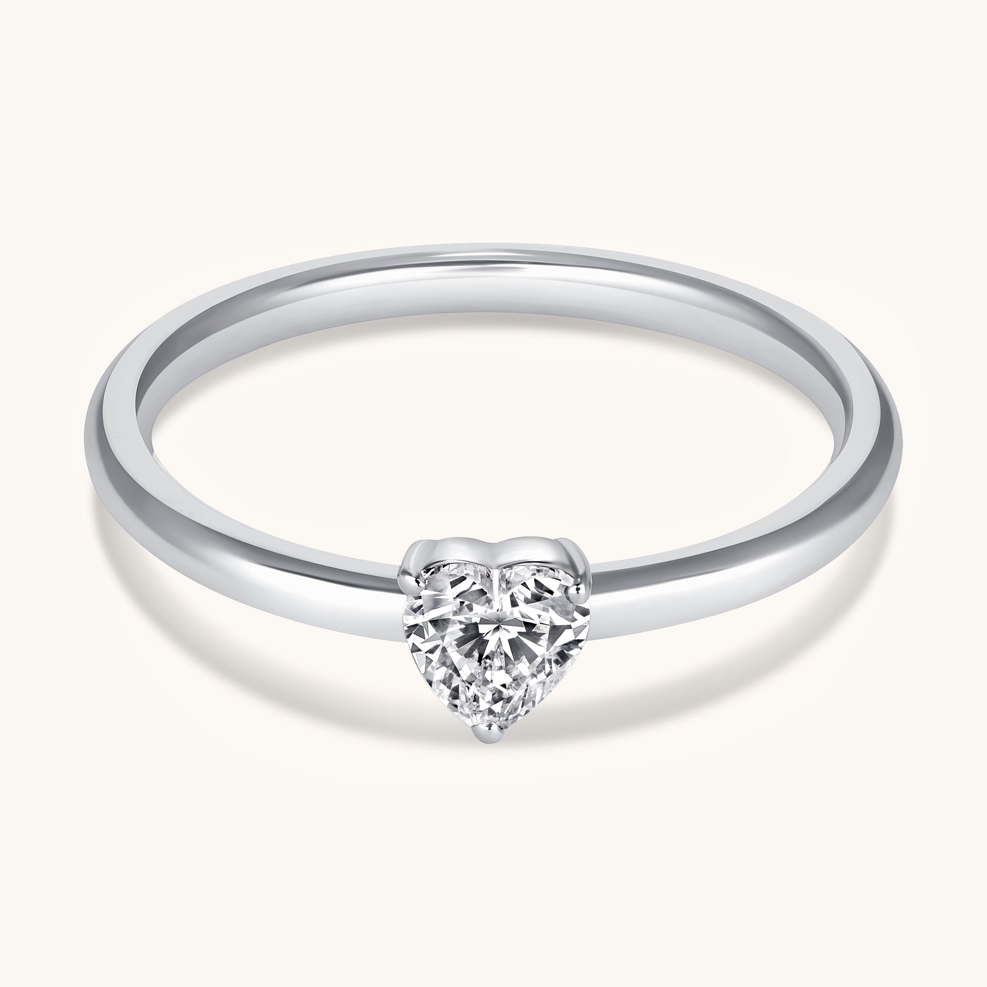 Petite Lab Diamond Solitaire Promise Ring