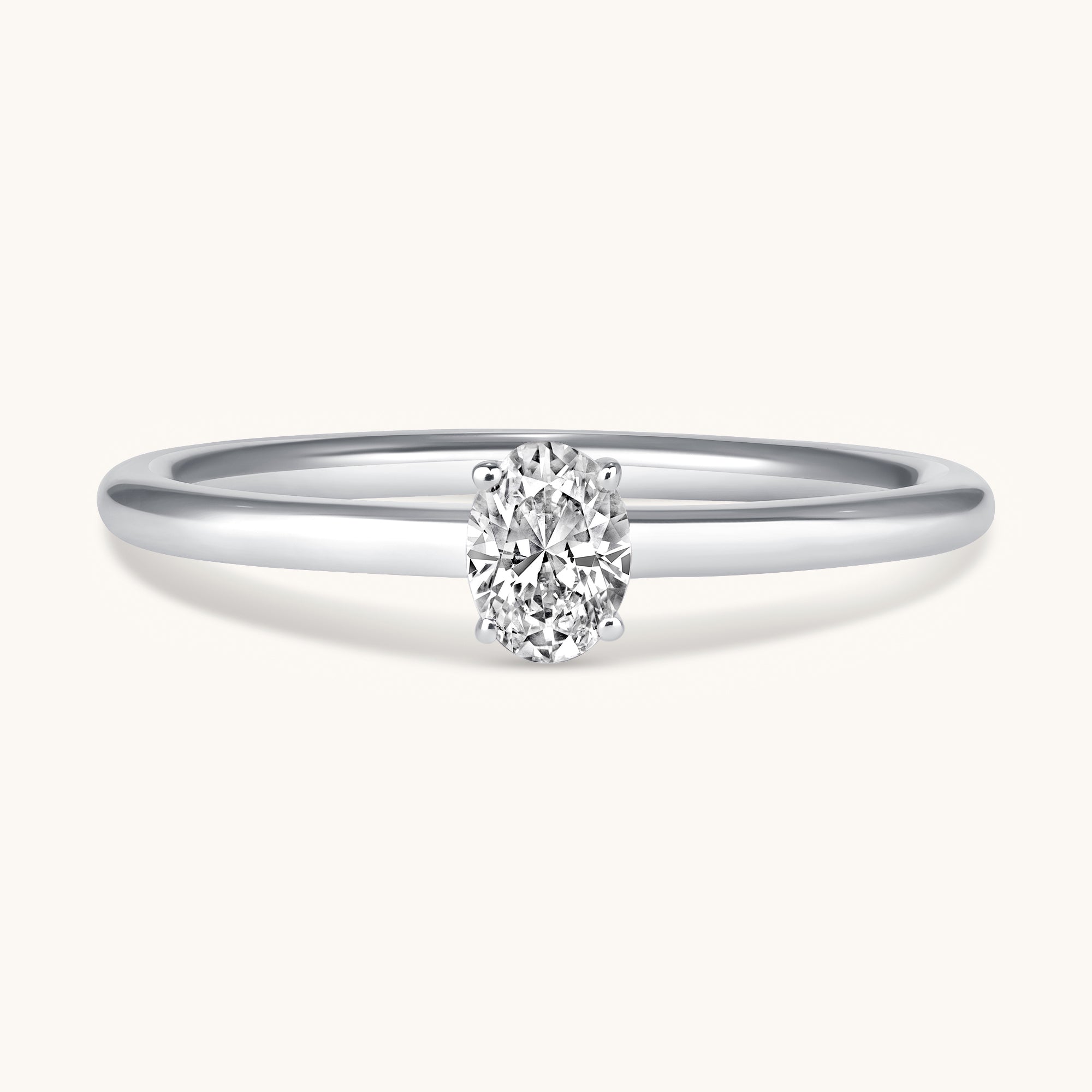 Petite Lab Diamond Solitaire Promise Ring