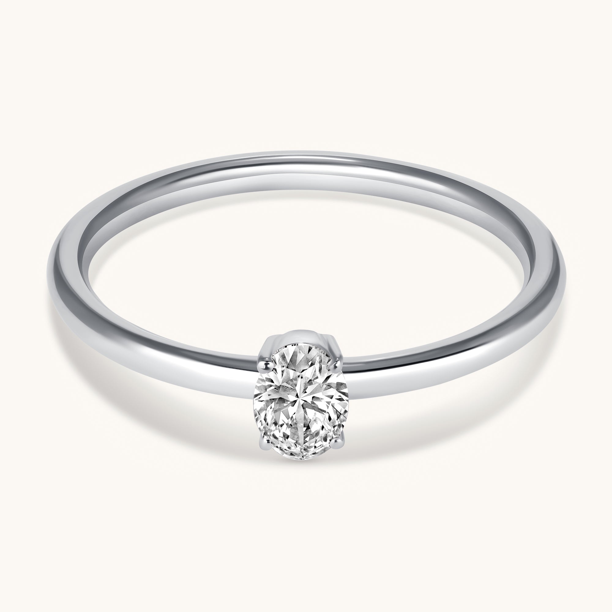 Petite Lab Diamond Solitaire Promise Ring