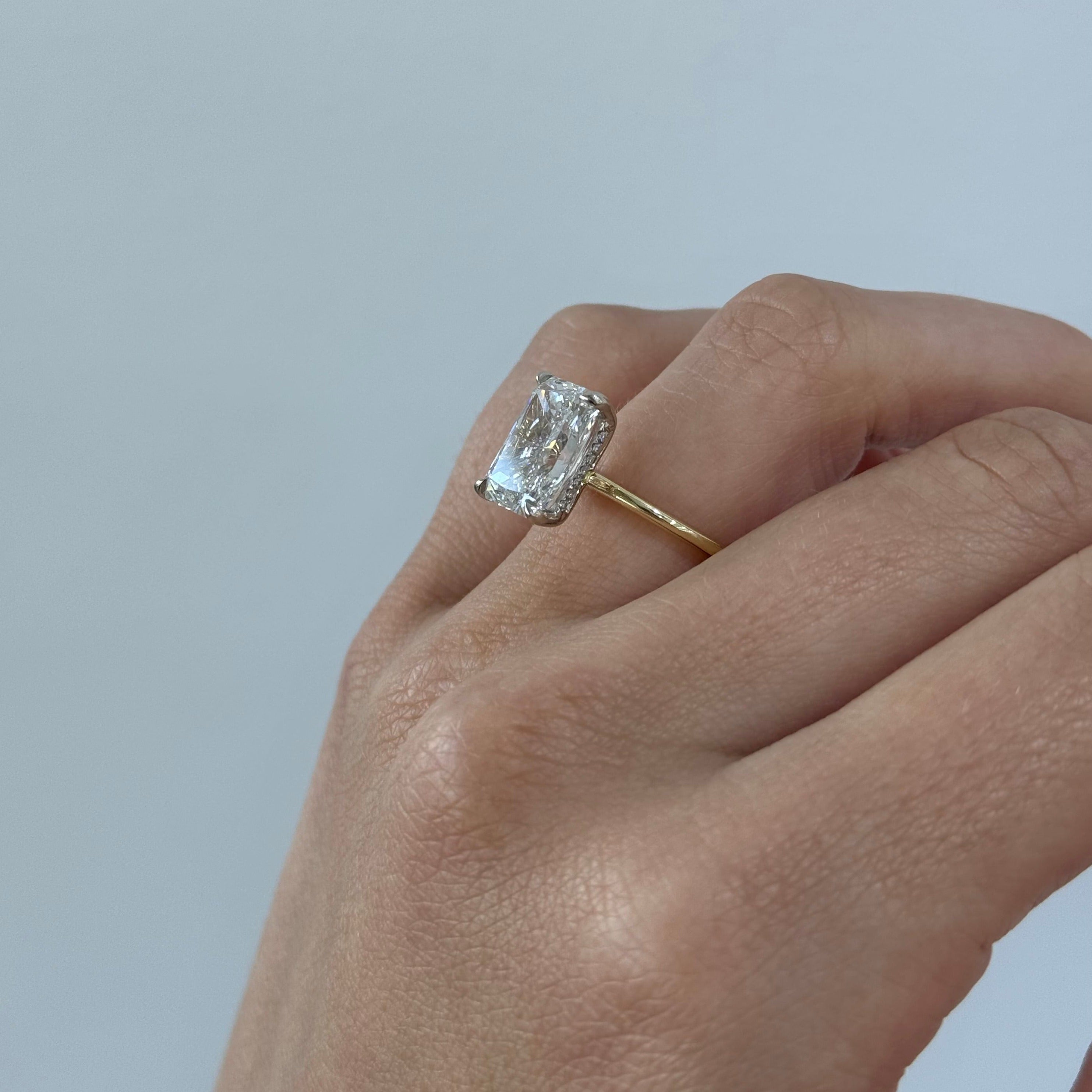 4.52 Carat Lab Cushion Engagement Ring with Hidden Halo | Engagement Ring Wednesday - Happy Jewelers Fine Jewelry Lifetime Warranty