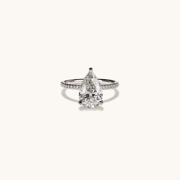 3.21 Pear Lab Diamond Engagement Ring with Hidden Halo - Happy Jewelers Fine Jewelry Lifetime Warranty