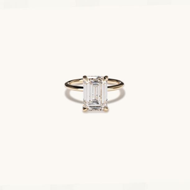 4.51 Emerald Lab Diamond Engagement Ring with Hidden Halo - Happy Jewelers Fine Jewelry Lifetime Warranty