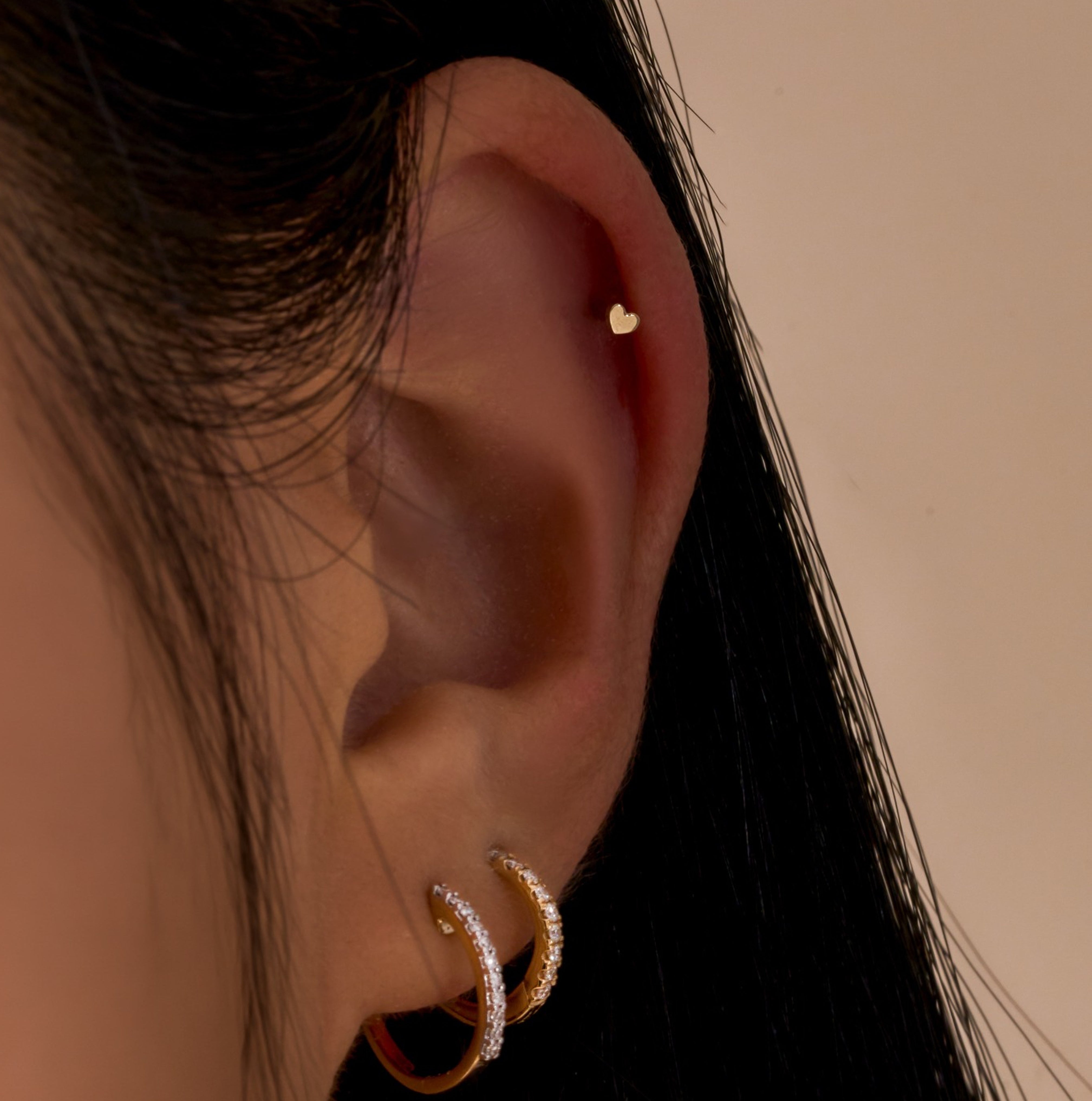 Heart Flat Back Single Stud Earring - Happy Jewelers Fine Jewelry Lifetime Warranty