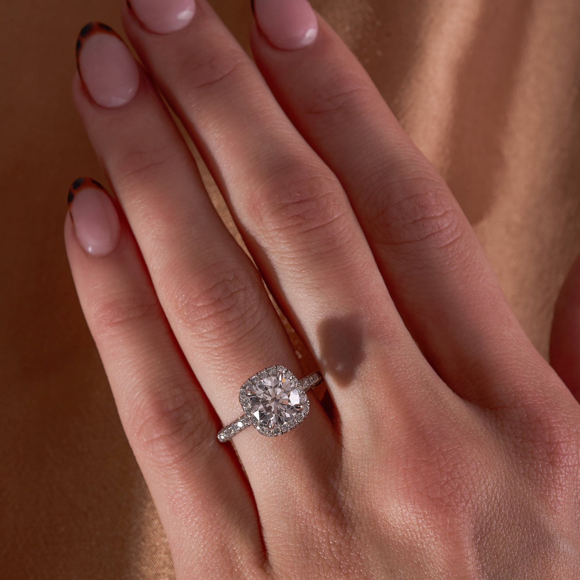 1.58 Round Lab Diamond Engagement Ring with Halo - Happy Jewelers Fine Jewelry Lifetime Warranty