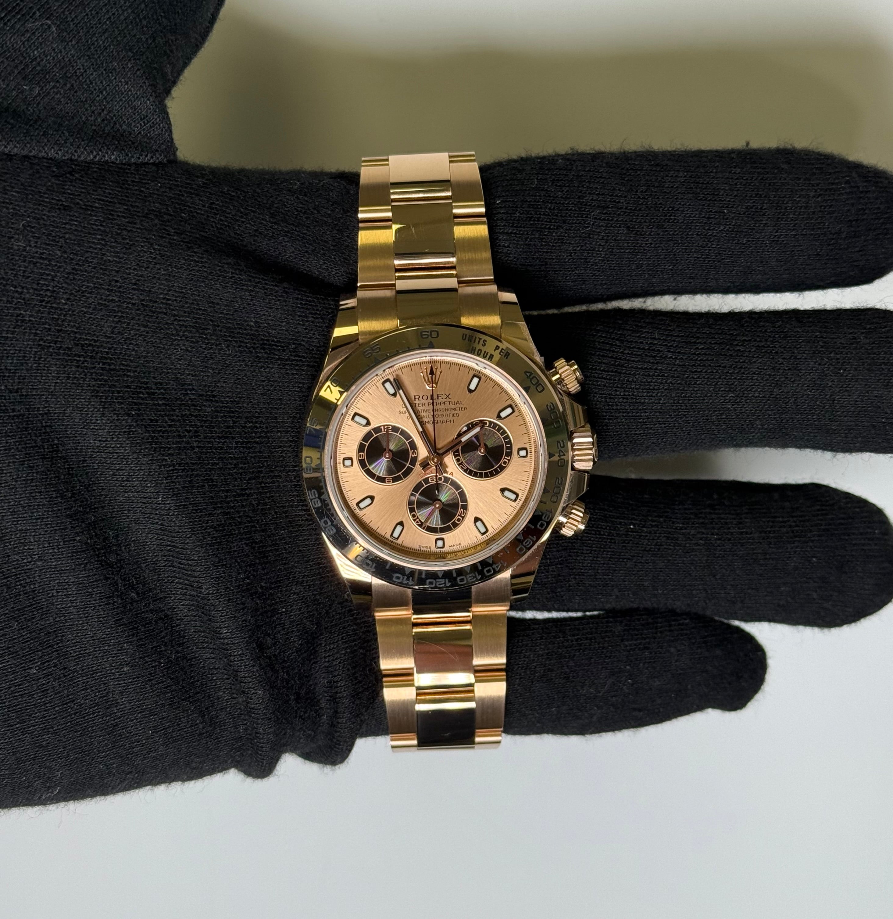 Rolex Daytona 40mm Pink Sundust Dial Watch Ref# 116505 - Happy Jewelers Fine Jewelry Lifetime Warranty