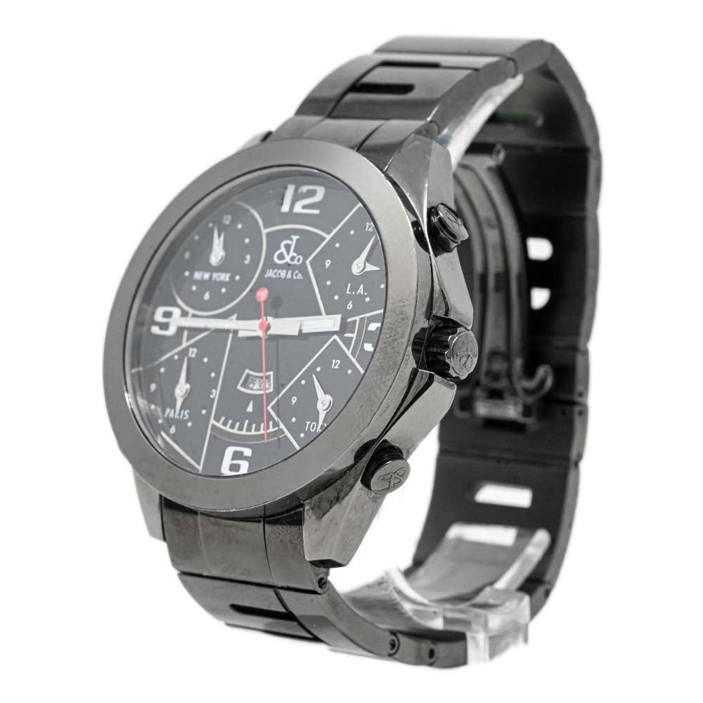 Time Zone Jacob Orologi Jacob And Co Mens Five Time Zone Black