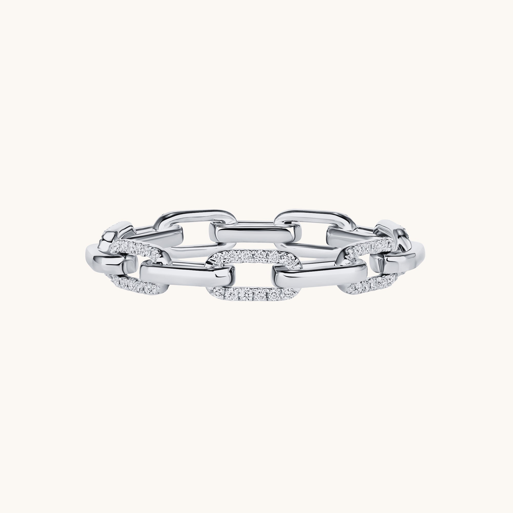 Linked Up Alternating Diamond Eternity Band