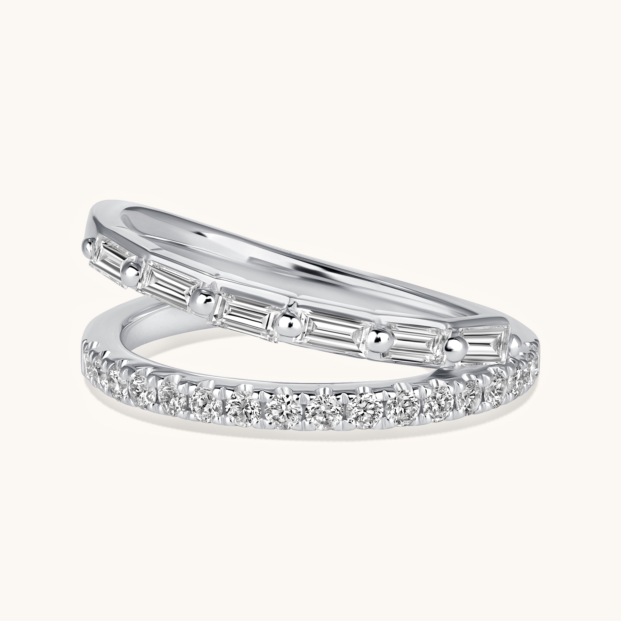 Angled Diamond Wrap Ring