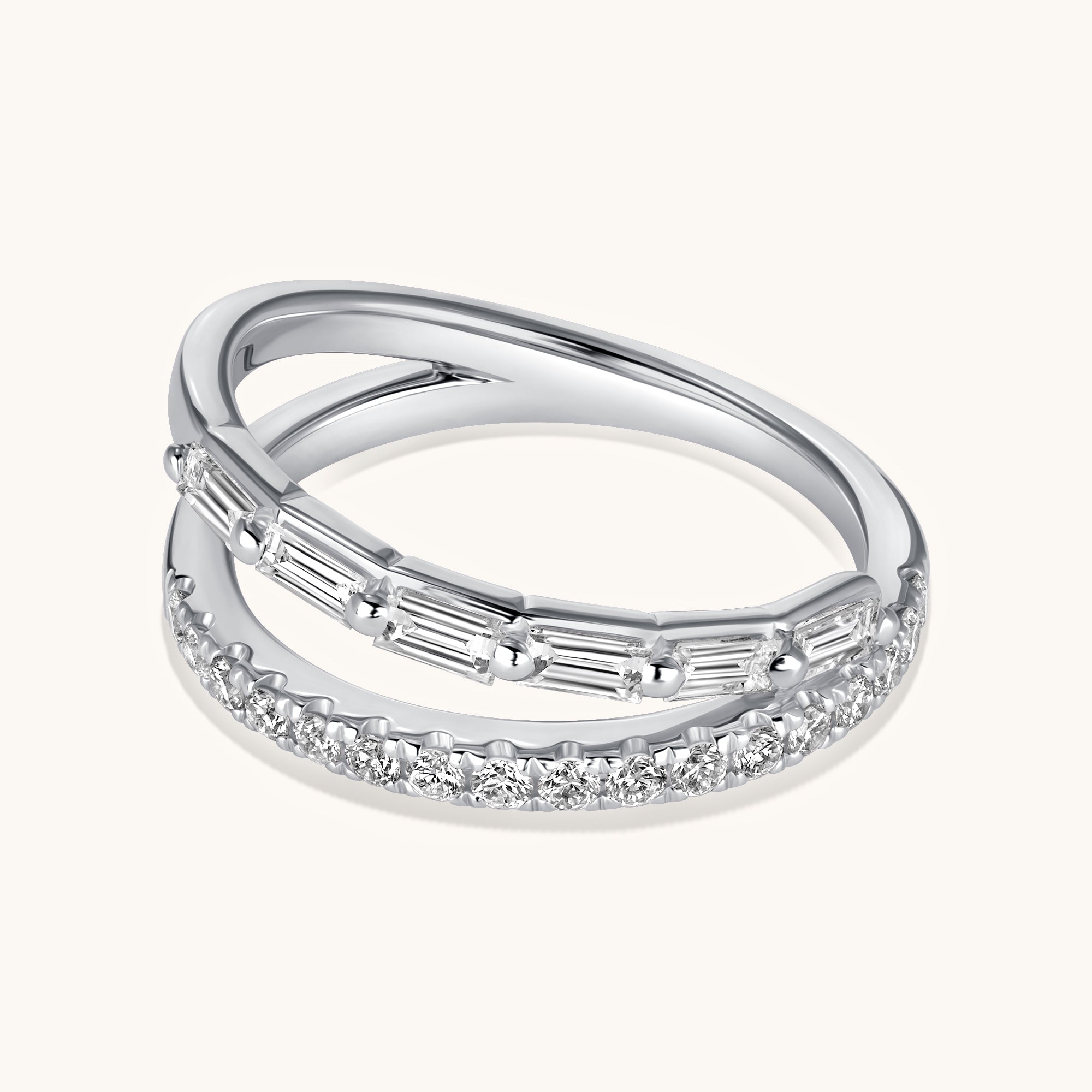 Angled Diamond Wrap Ring