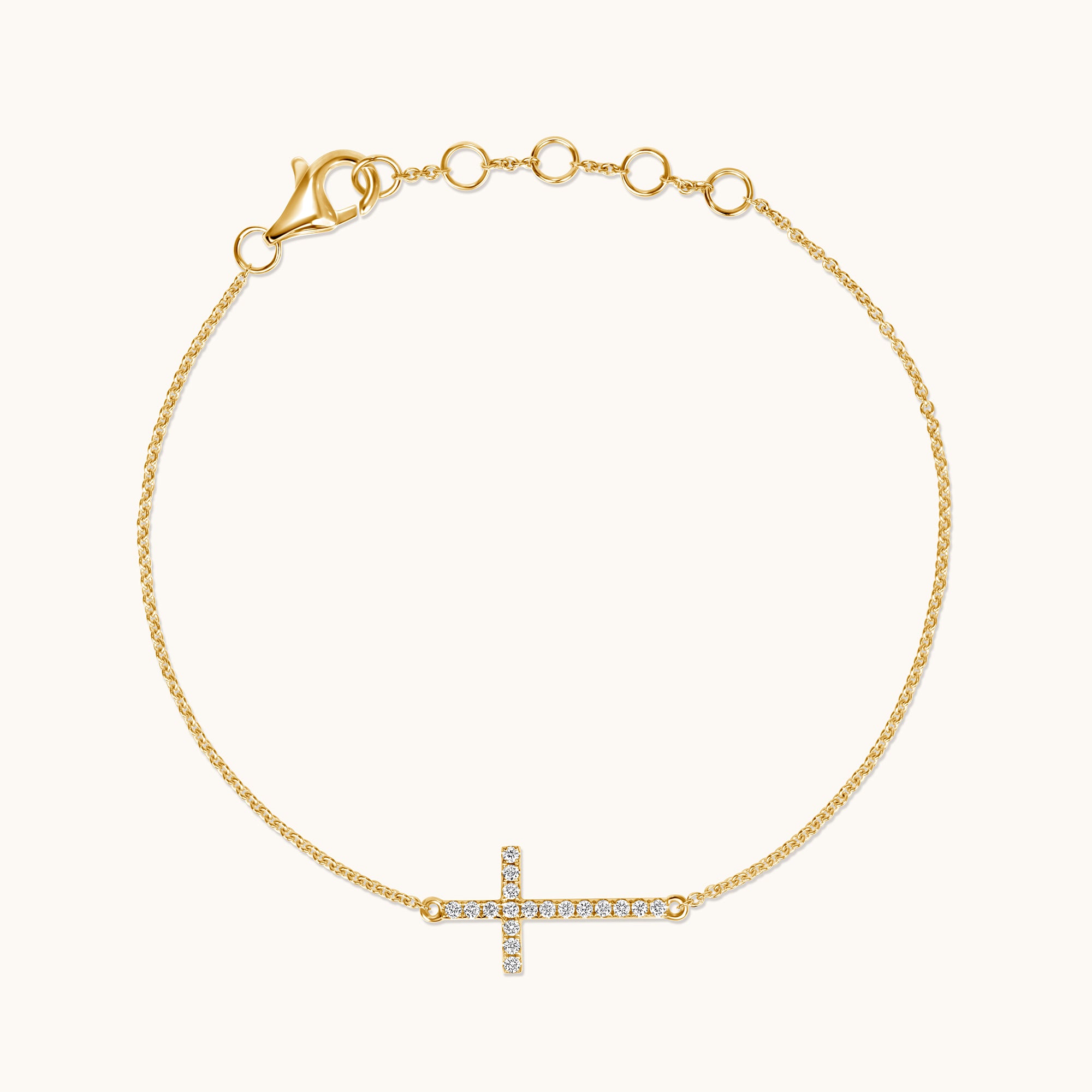 Sideways Diamond Cross Bracelet - Happy Jewelers Fine Jewelry Lifetime Warranty