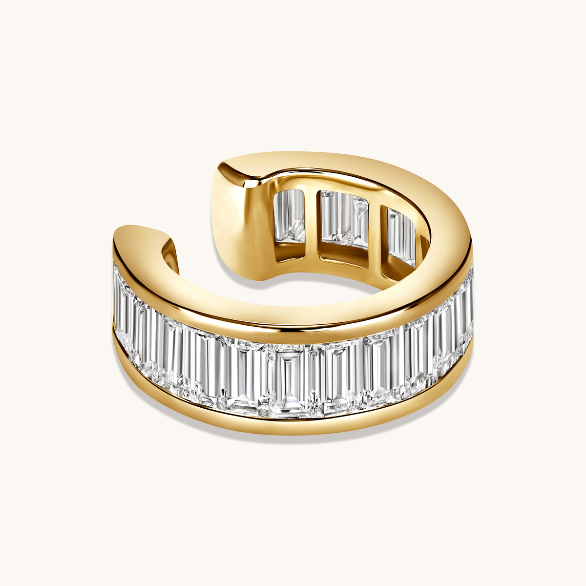 Yellow Gold Baguette Diamond Ear Cuff