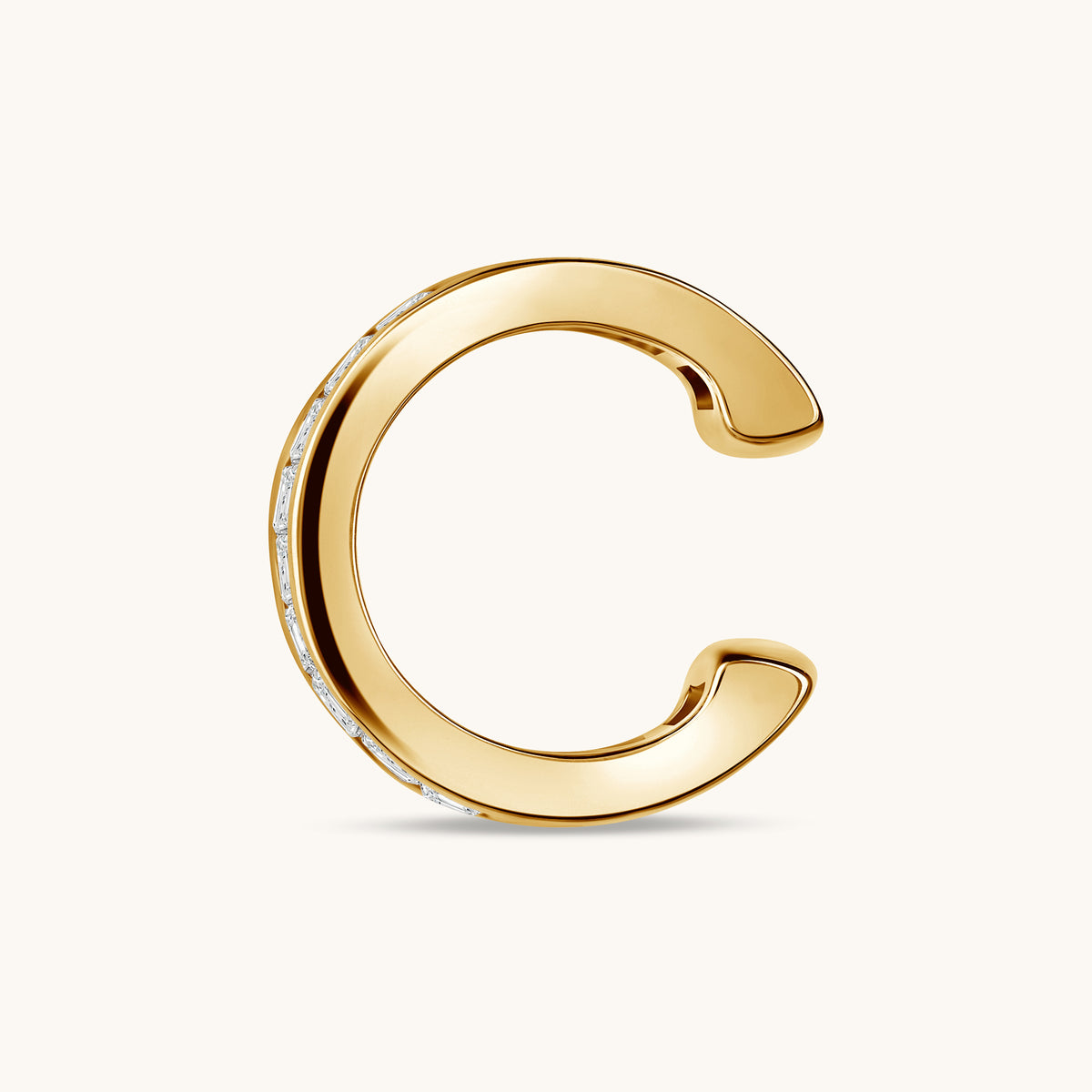 Yellow Gold Baguette Diamond Ear Cuff