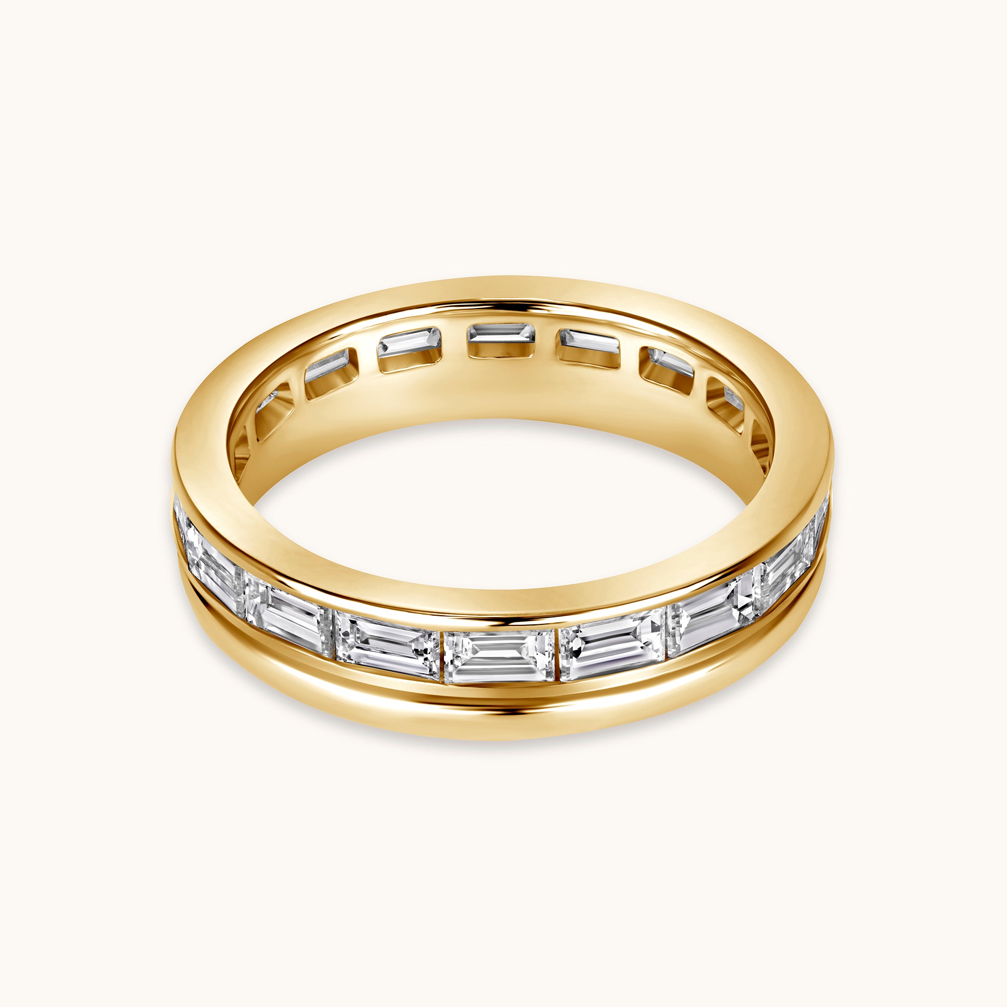 Baguette Lab Diamond and Gold Double Eternity Band - Happy Jewelers Fine Jewelry Lifetime Warranty