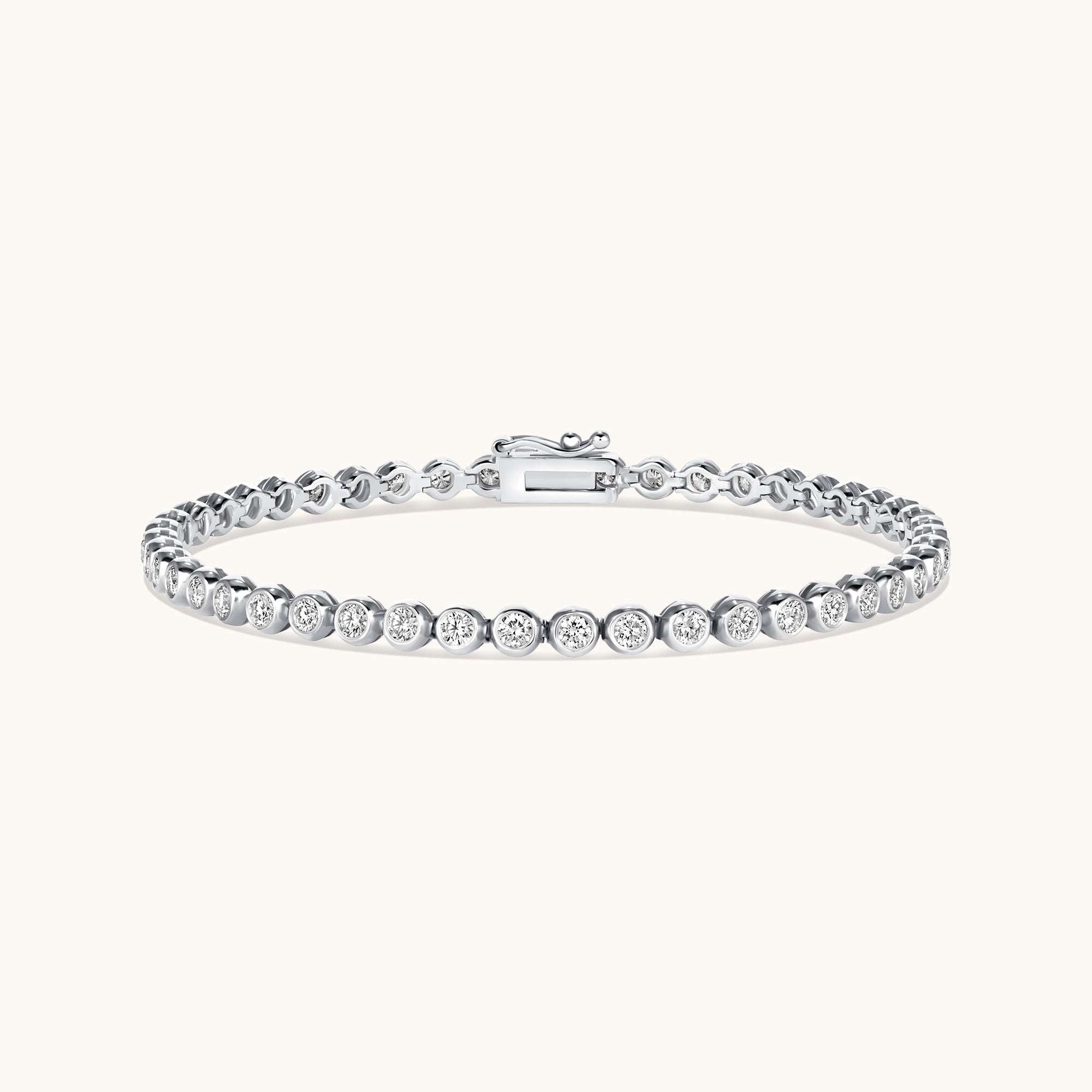Bezel Set Round Natural Diamond Tennis Bracelet - Happy Jewelers Fine Jewelry Lifetime Warranty