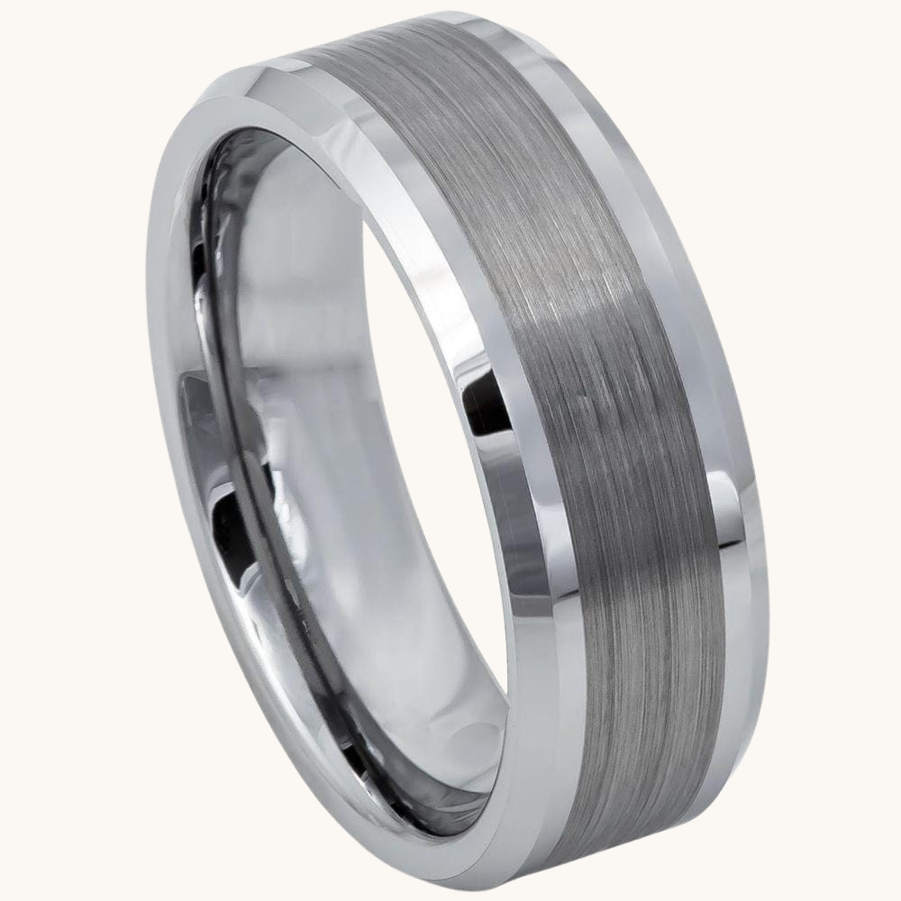 Brushed / Polished Tungsten Band - Happy Jewelers Fine Jewelry Lifetime Warranty