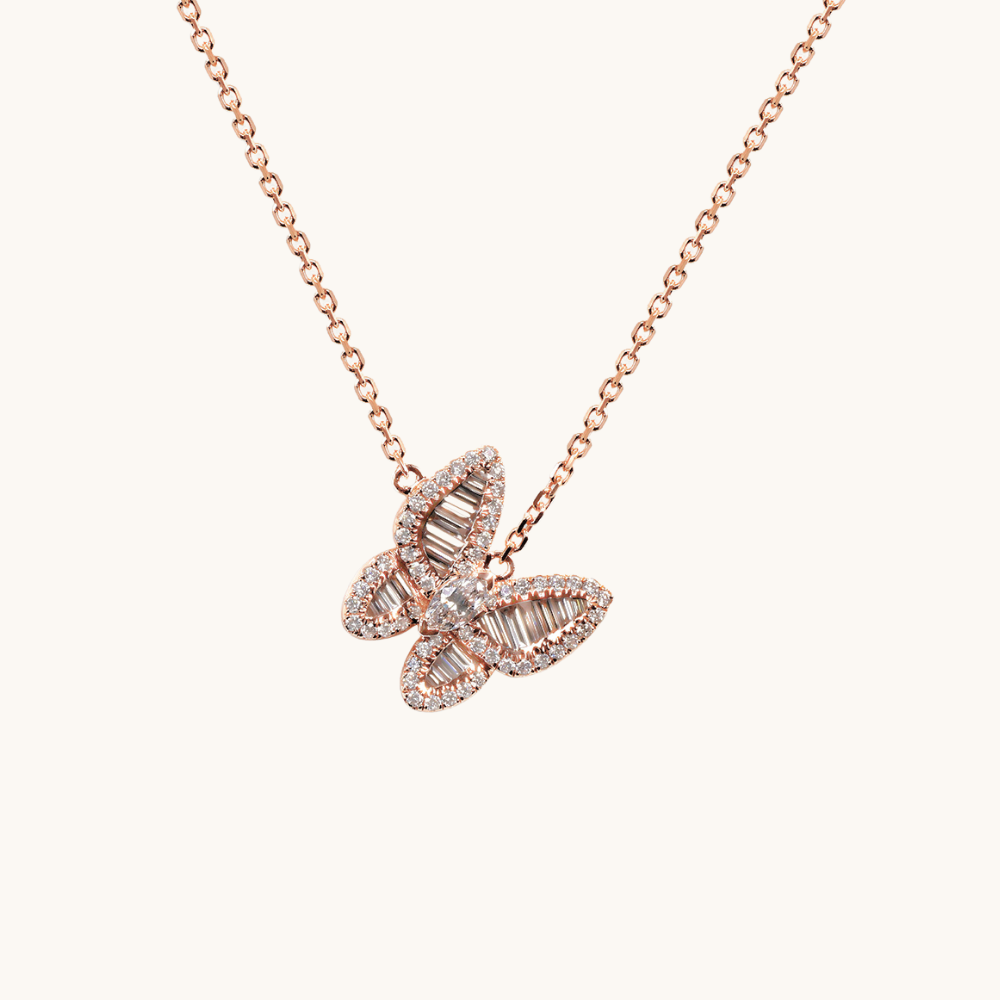 Mixed Diamond Butterfly Pendant - Happy Jewelers Fine Jewelry Lifetime Warranty