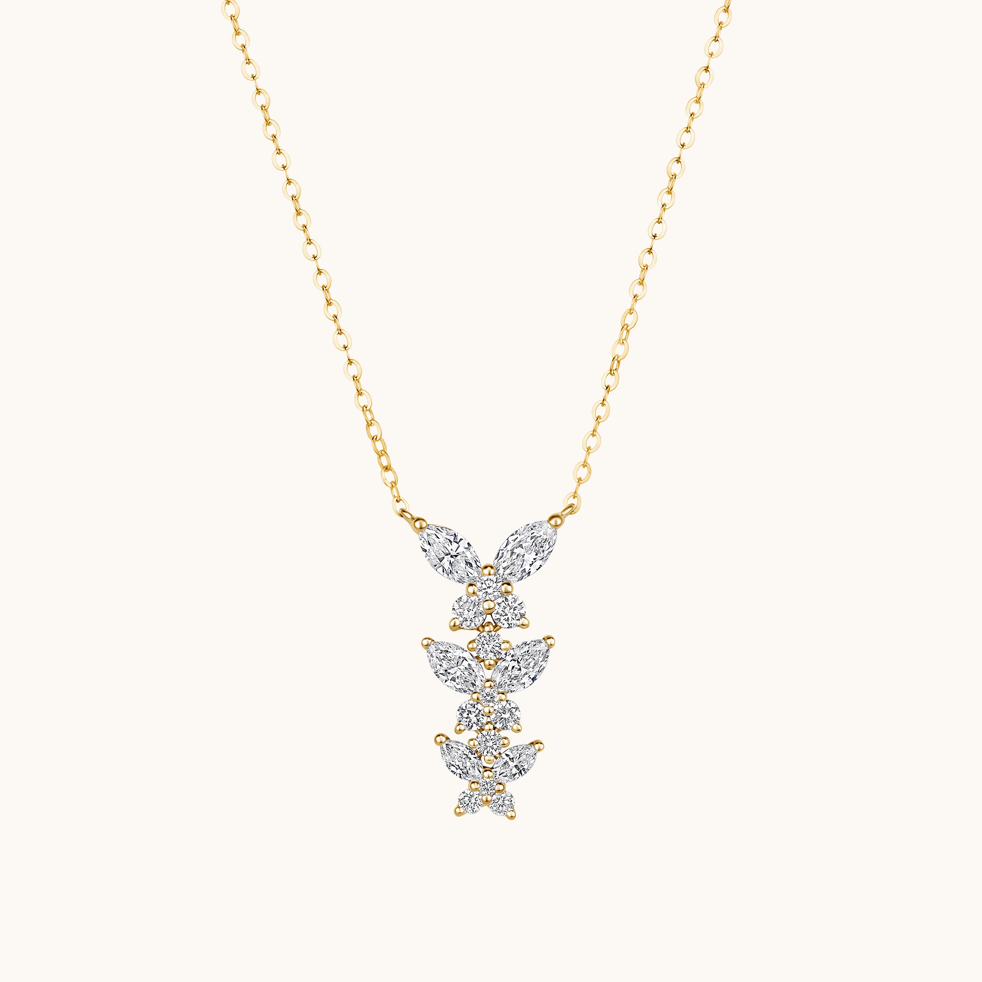Butterfly Lab Diamond Drop Pendant Necklace - Happy Jewelers Fine Jewelry Lifetime Warranty