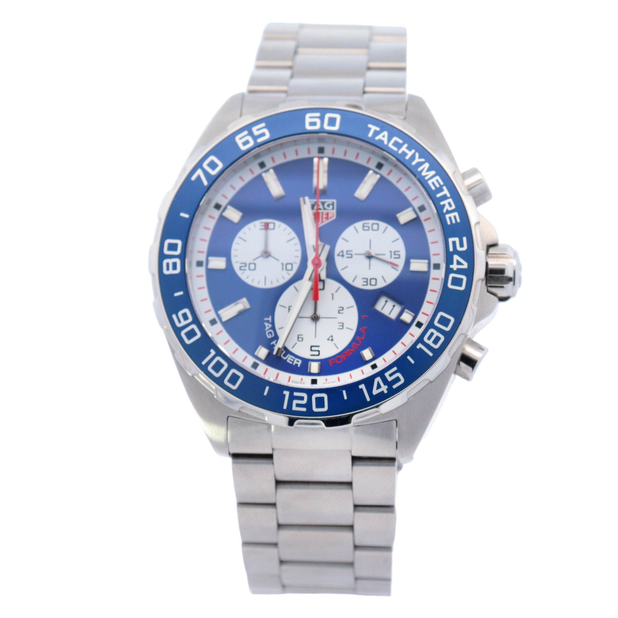 Tag Heuer Formula 1 Stainless Steel 43mm Blue Chronograph Dial Watch Reference# CAZ1018 - Happy Jewelers Fine Jewelry Lifetime Warranty