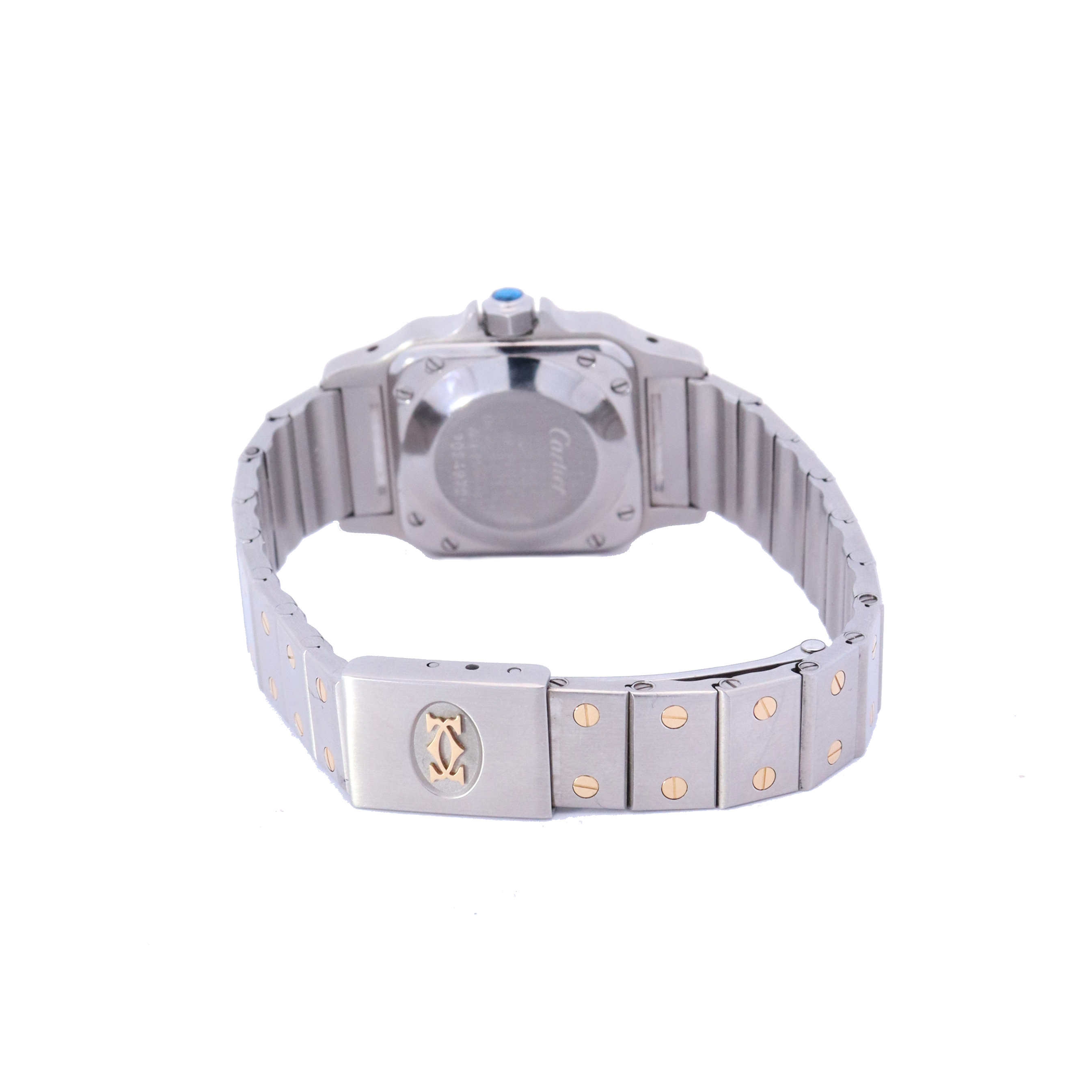 Cartier Santos Galbee Yellow Gold and Stainless Steel 24mm Grey Dial Watch | Ref# AC1430GR - Happy Jewelers Fine Jewelry Lifetime Warranty