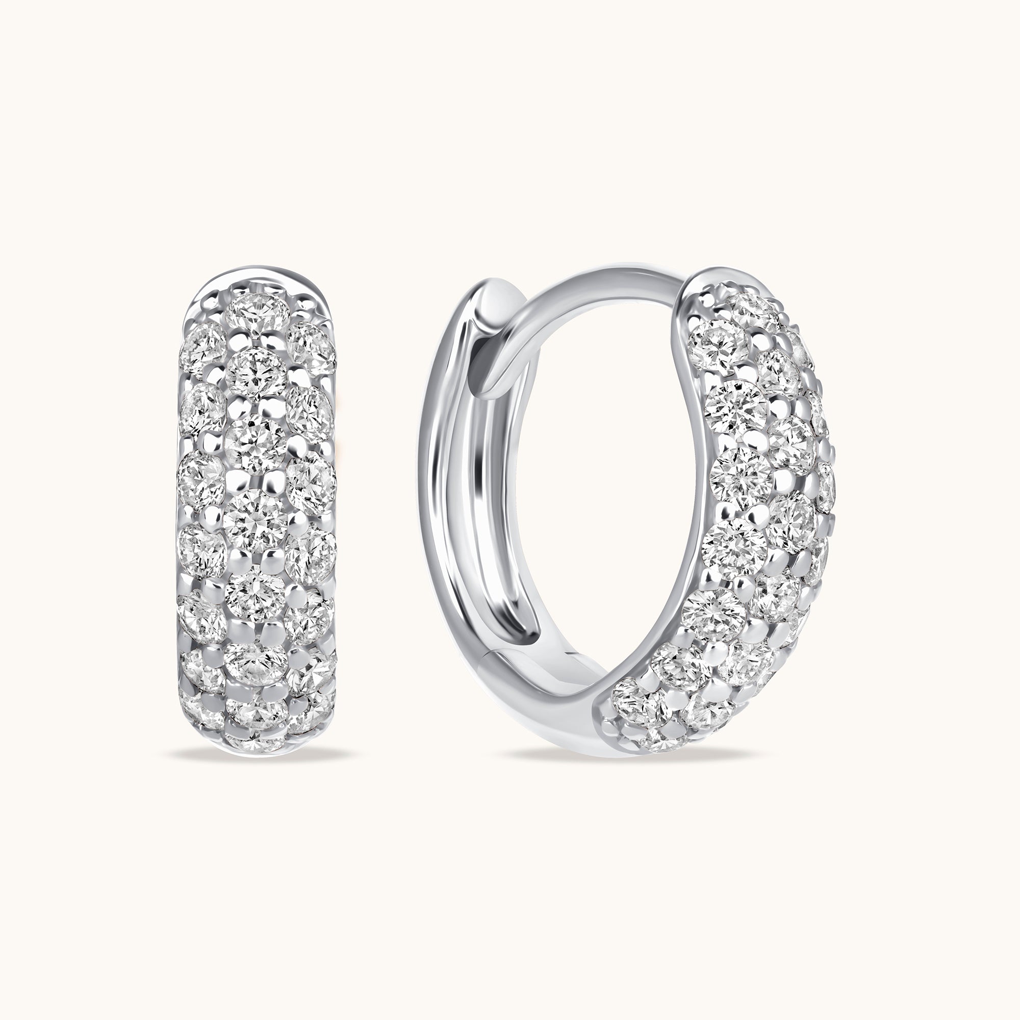 Chunky Pave Diamond Petite Huggie - Happy Jewelers Fine Jewelry Lifetime Warranty