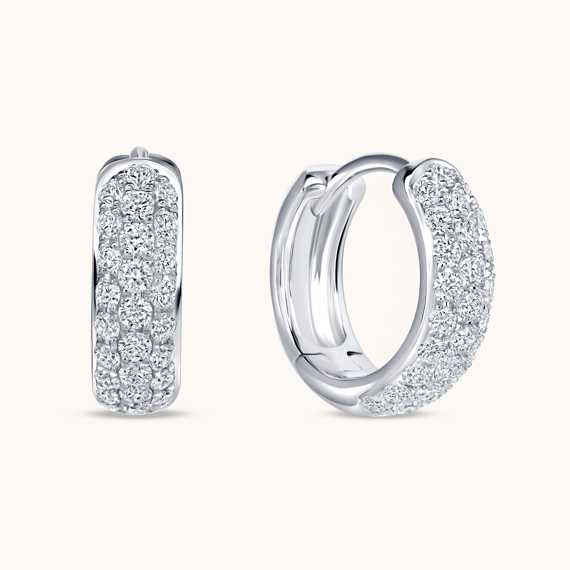 Chunky Pave Lab Diamond Huggie - Happy Jewelers Fine Jewelry Lifetime Warranty