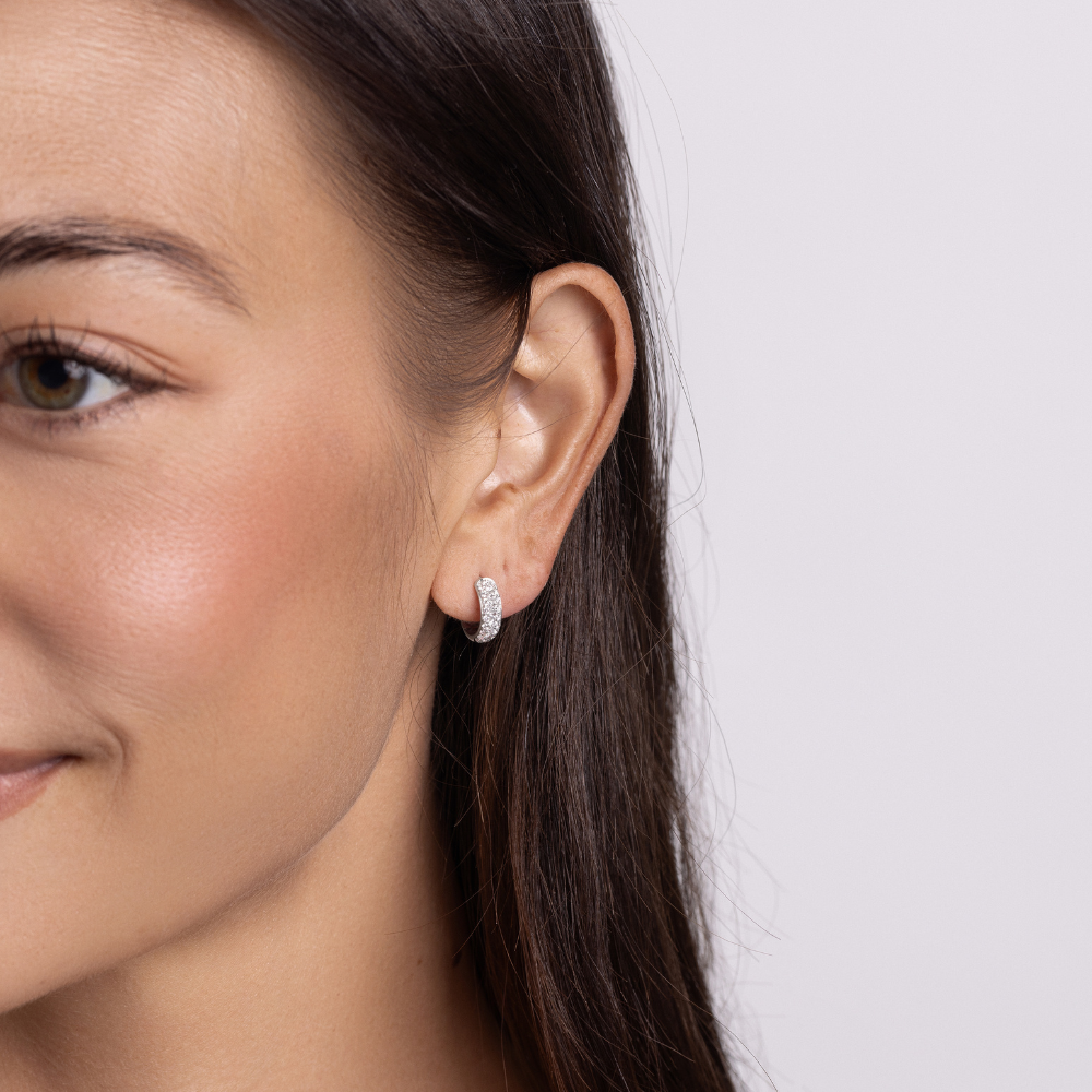 Chunky Pave Lab Diamond Huggie - Happy Jewelers Fine Jewelry Lifetime Warranty