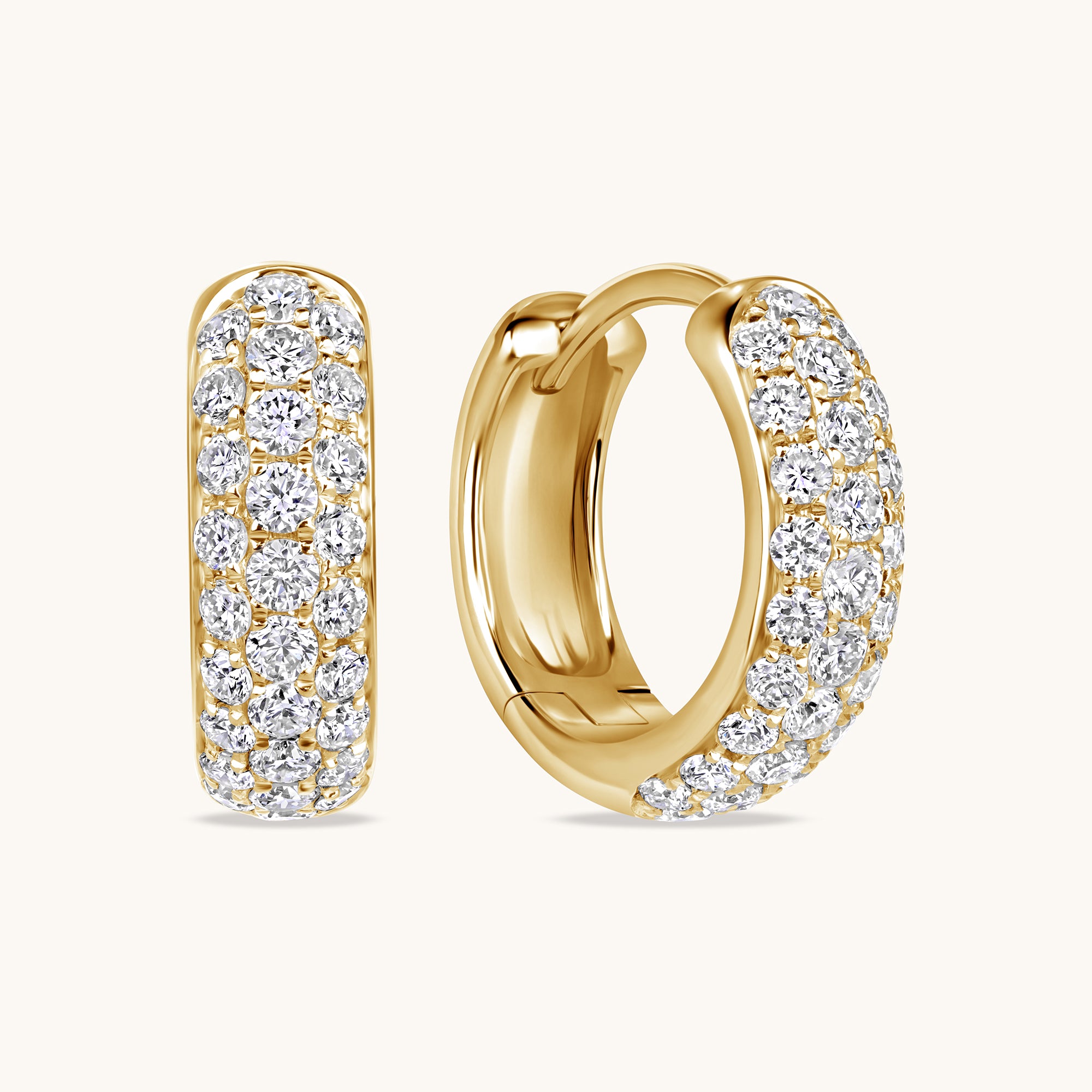 Chunky Pave Lab Diamond Huggie - Happy Jewelers Fine Jewelry Lifetime Warranty