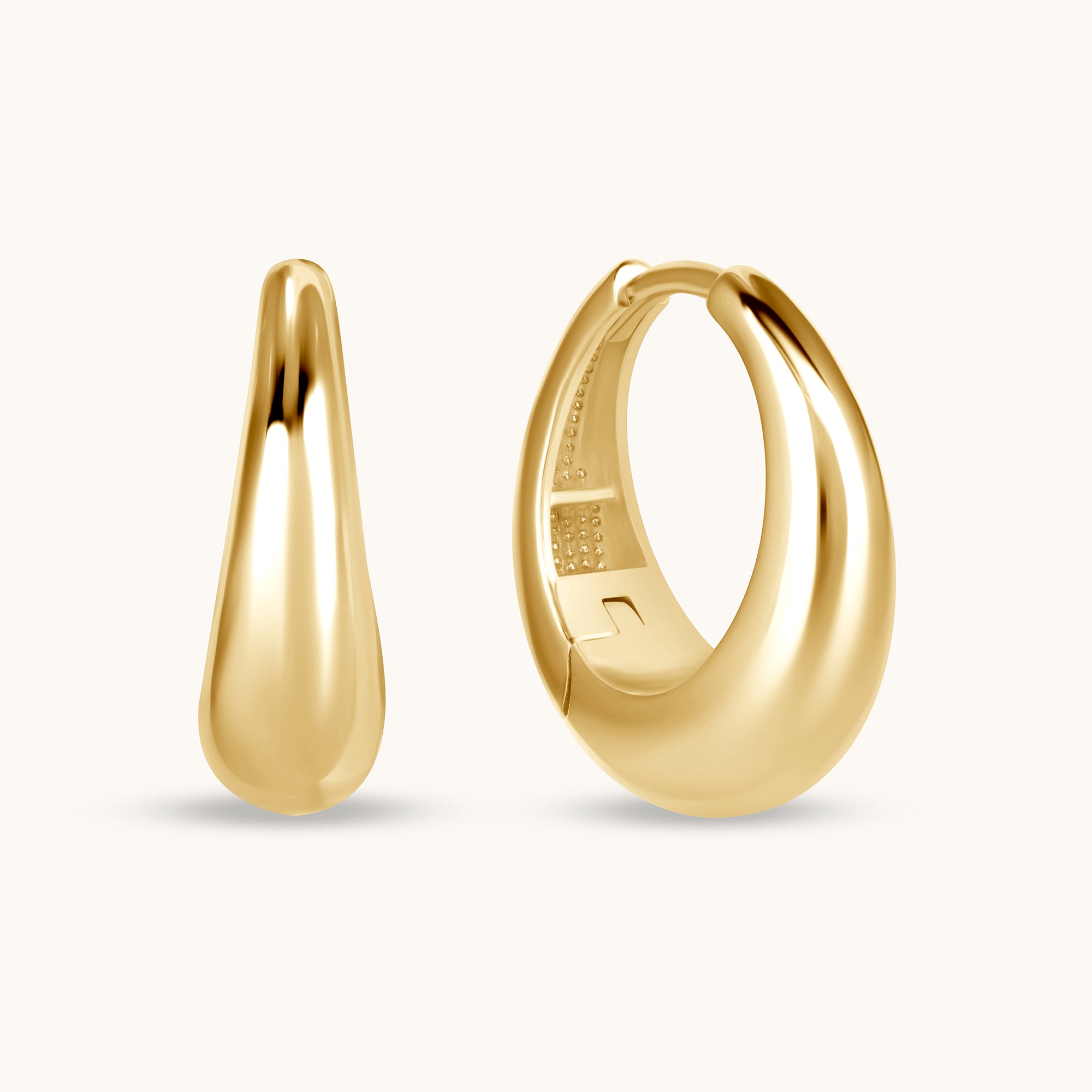 Chunky Tapered Huggie Hoop Earrings - Happy Jewelers Fine Jewelry Lifetime Warranty