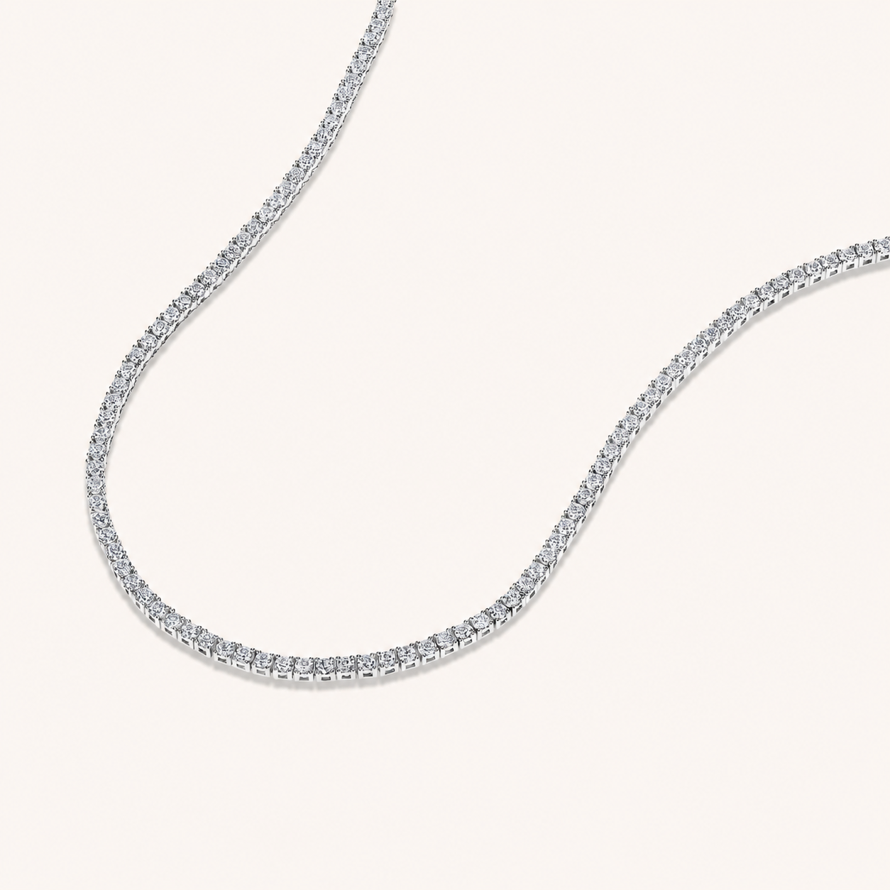 Natural Diamond Tennis Necklace