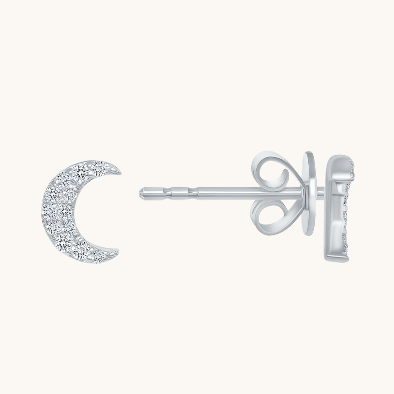 Crescent Moon Stud Earrings - Happy Jewelers Fine Jewelry Lifetime Warranty