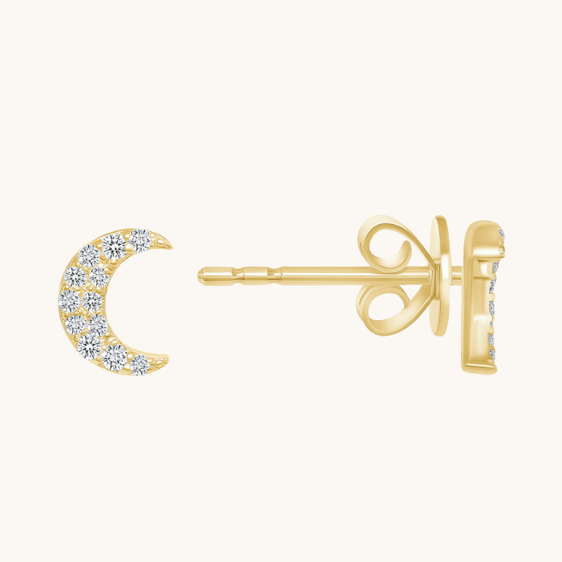 Crescent Moon Stud Earrings - Happy Jewelers Fine Jewelry Lifetime Warranty