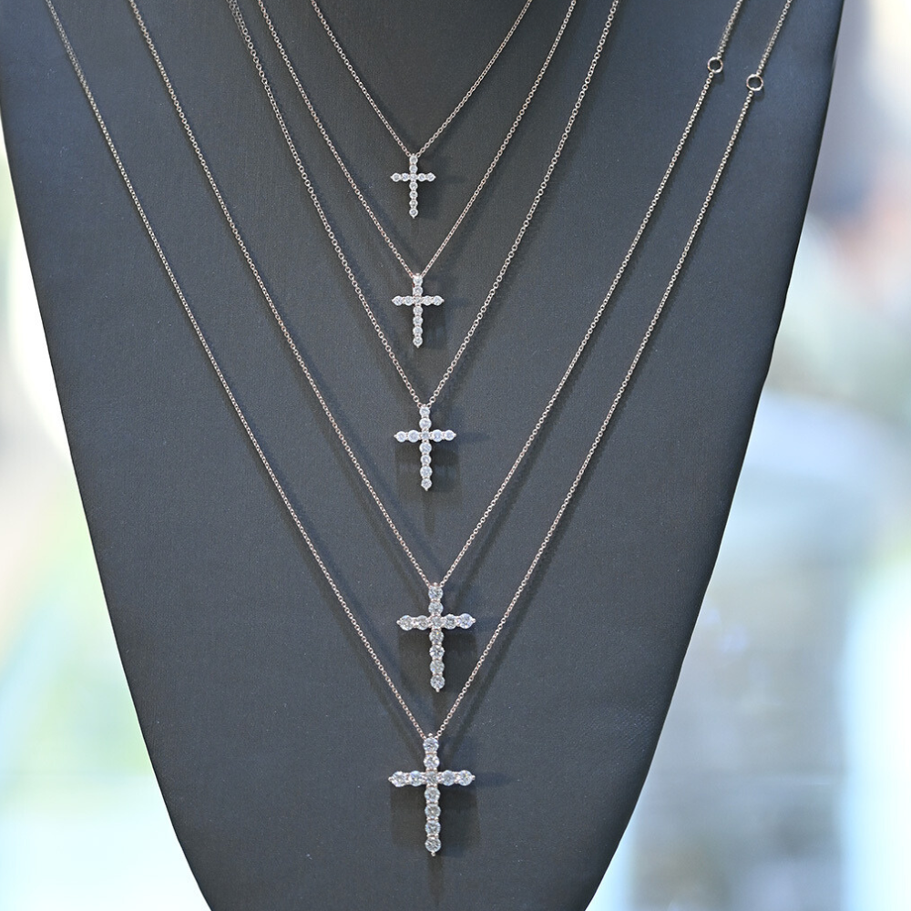 Classic Diamond Cross Necklace - Happy Jewelers Fine Jewelry Lifetime Warranty