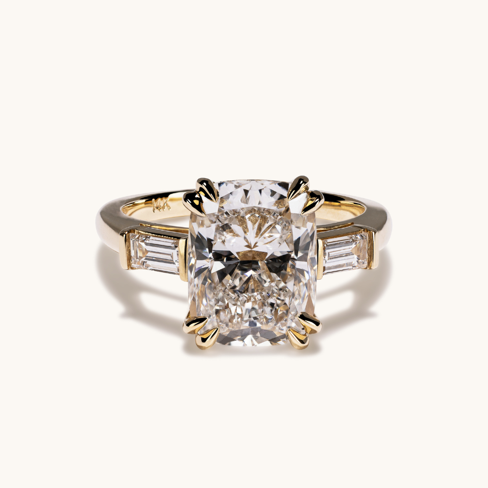 3.58 Cushion Lab Diamond 3-Stone Engagement Ring - Happy Jewelers Fine Jewelry Lifetime Warranty