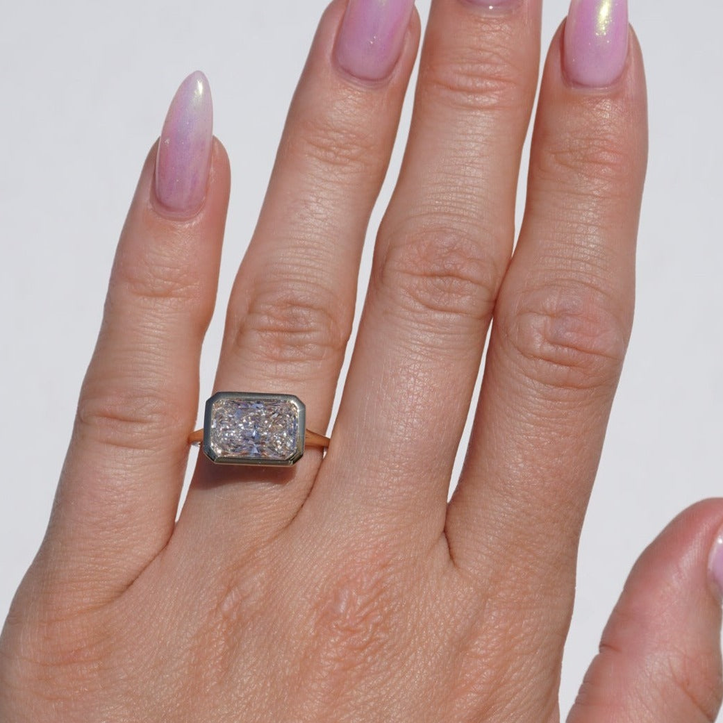 4.01 Carat Lab Radiant East-West Engagement Ring - Happy Jewelers Fine Jewelry Lifetime Warranty
