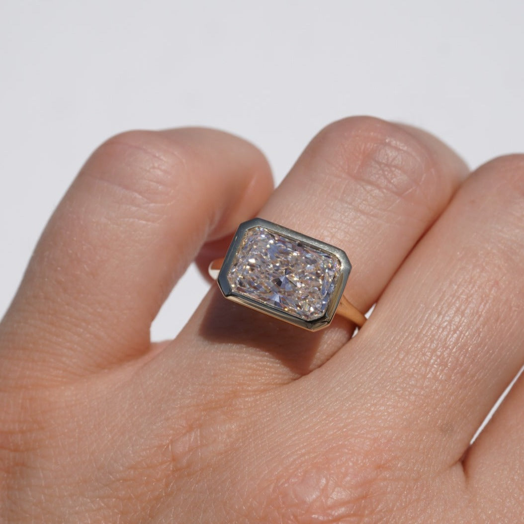 4.01 Carat Lab Radiant East-West Engagement Ring - Happy Jewelers Fine Jewelry Lifetime Warranty