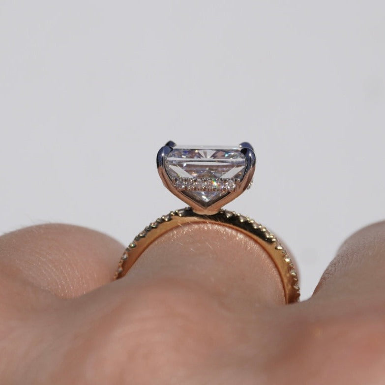 4.25 Carat Lab Cushion East-West Engagement Ring - Happy Jewelers Fine Jewelry Lifetime Warranty