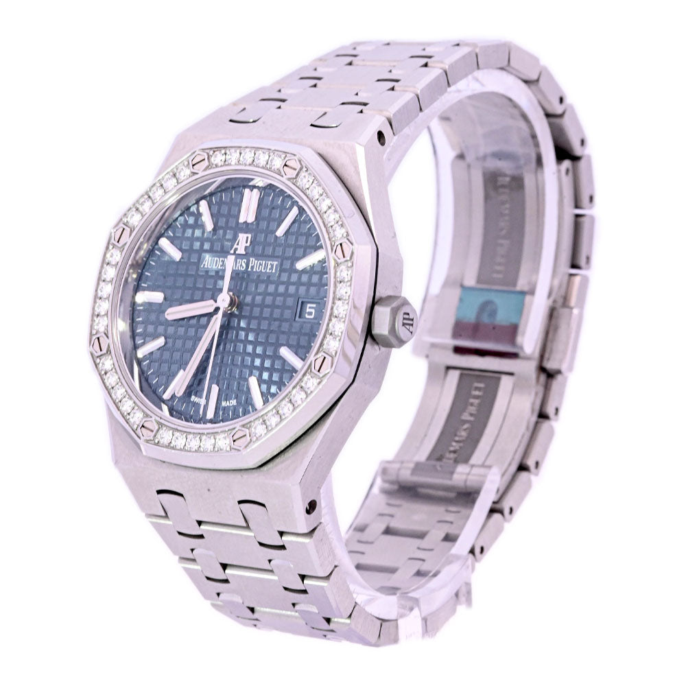 Audemars Piguet Royal Oak 34mm Stainless Steel Blue Dial Watch Reference# 77351ST.ZZ.1261ST.01 - Happy Jewelers Fine Jewelry Lifetime Warranty