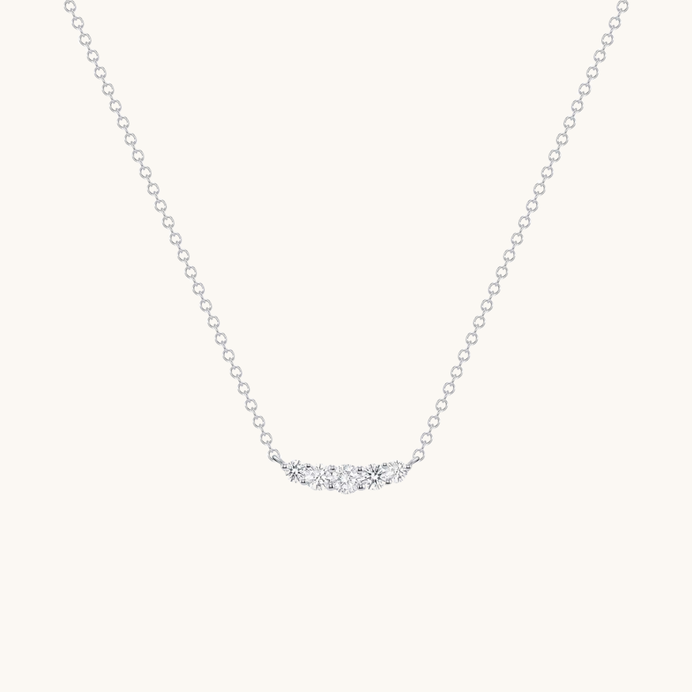 Dainty 5 Diamond Bar Pendant Necklace - Happy Jewelers Fine Jewelry Lifetime Warranty