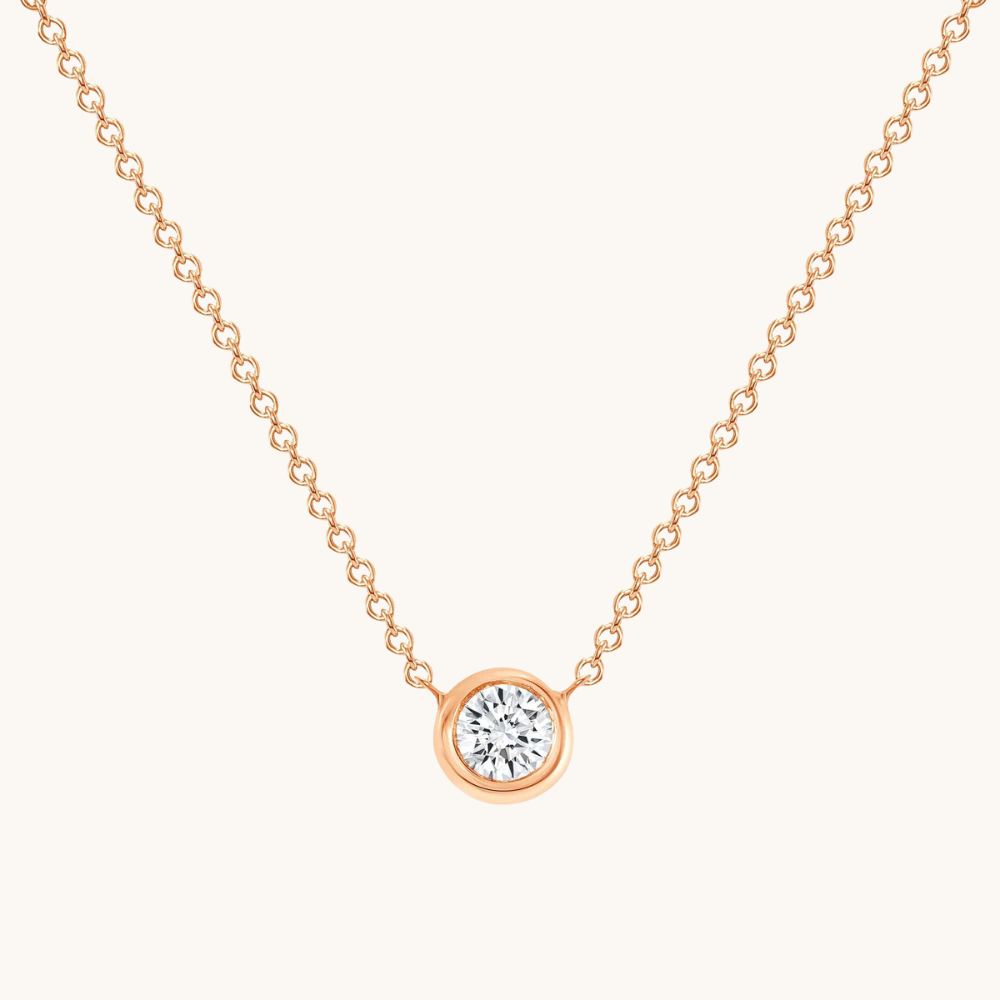 Diamond Bezel Solitaire Pendant Necklace - Happy Jewelers Fine Jewelry Lifetime Warranty
