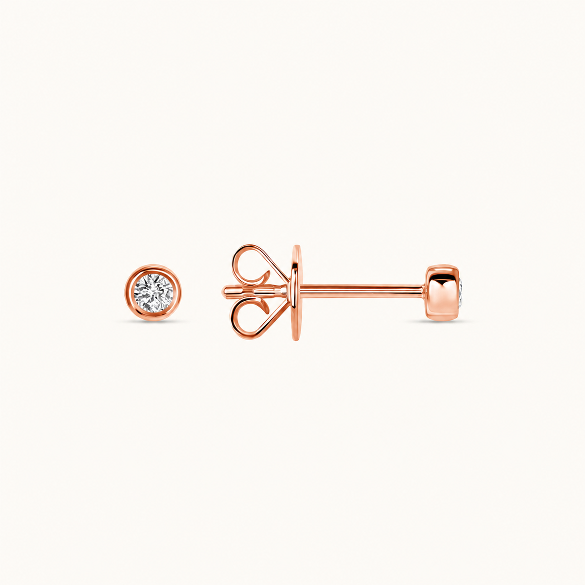 Diamond Bezel Stud Earrings