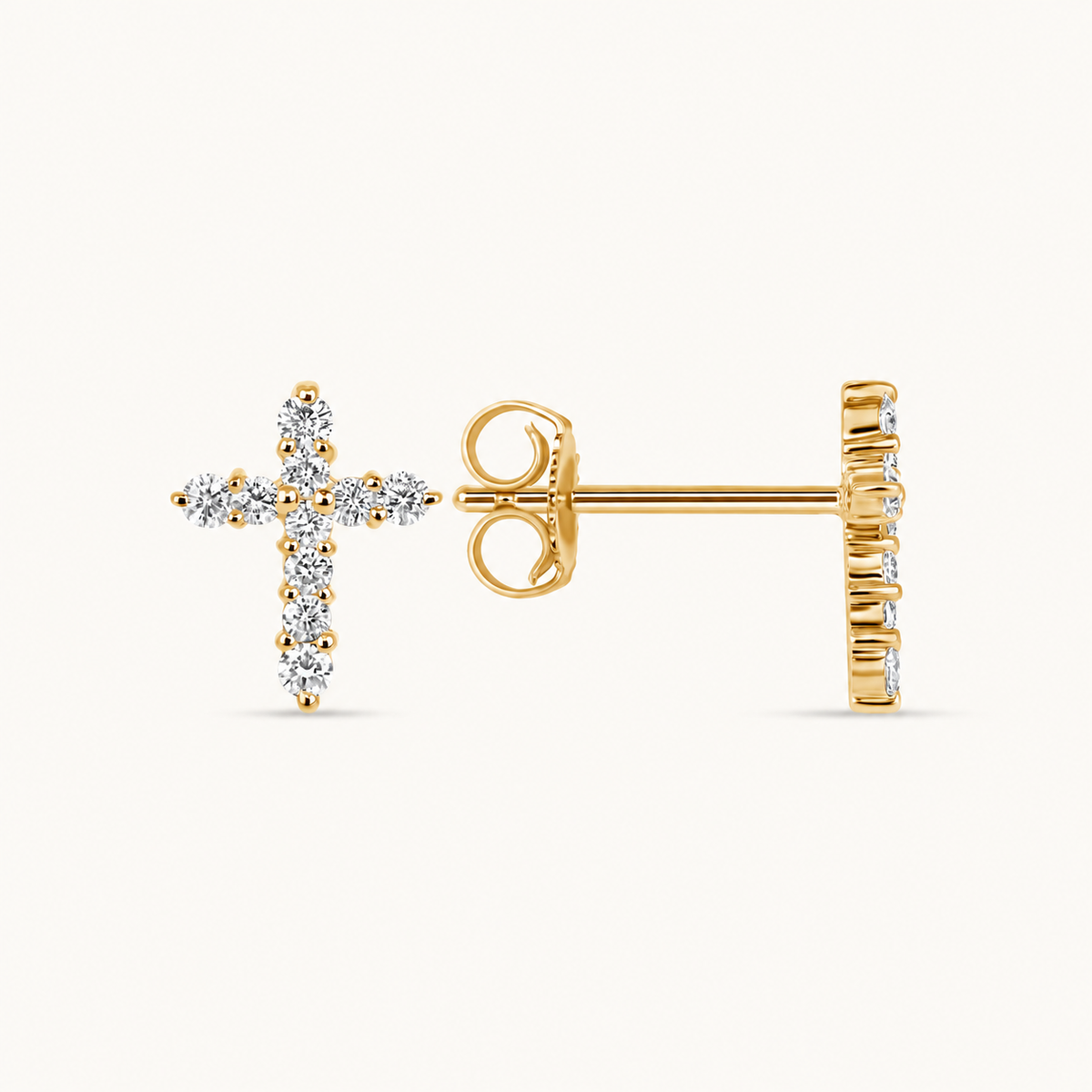 Diamond Cross Earrings