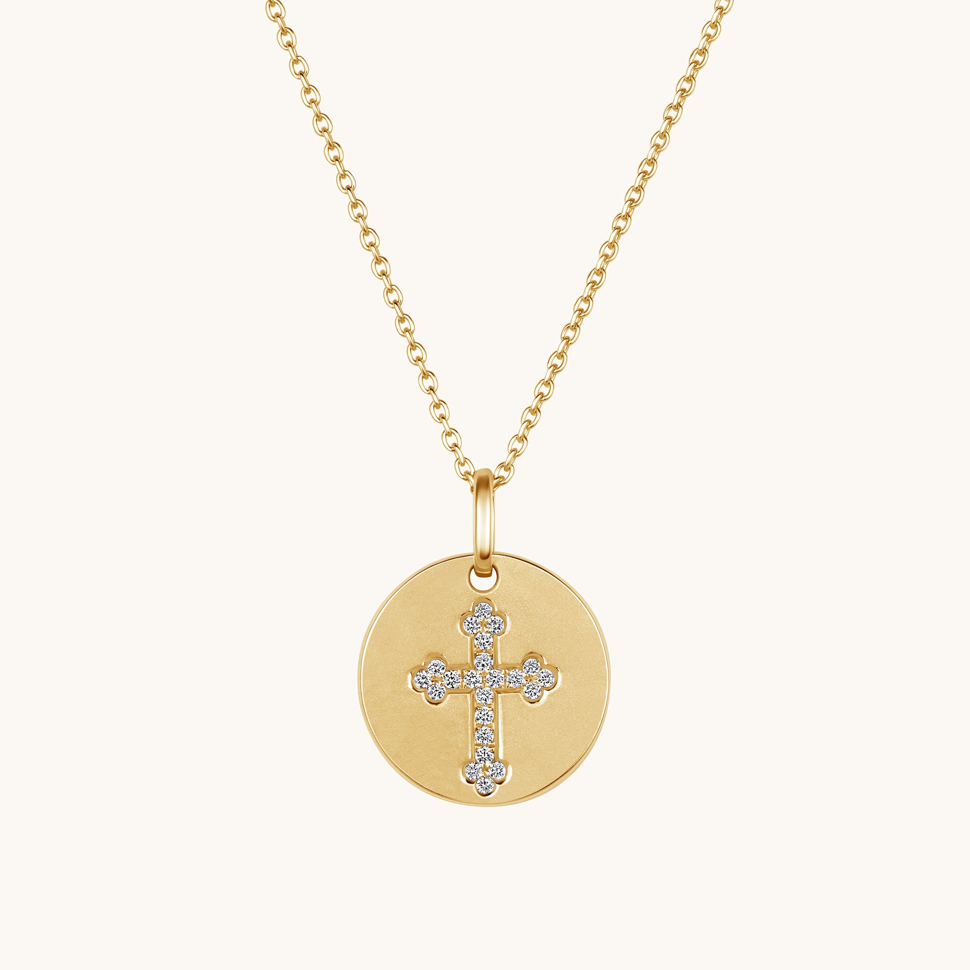 Diamond Coin Cross Pendant - Happy Jewelers Fine Jewelry Lifetime Warranty