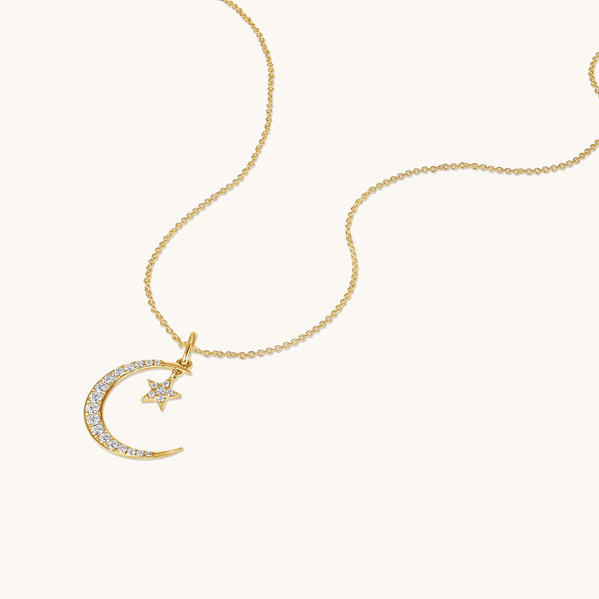 Diamond Moon and Star Necklace - Happy Jewelers Fine Jewelry Lifetime Warranty