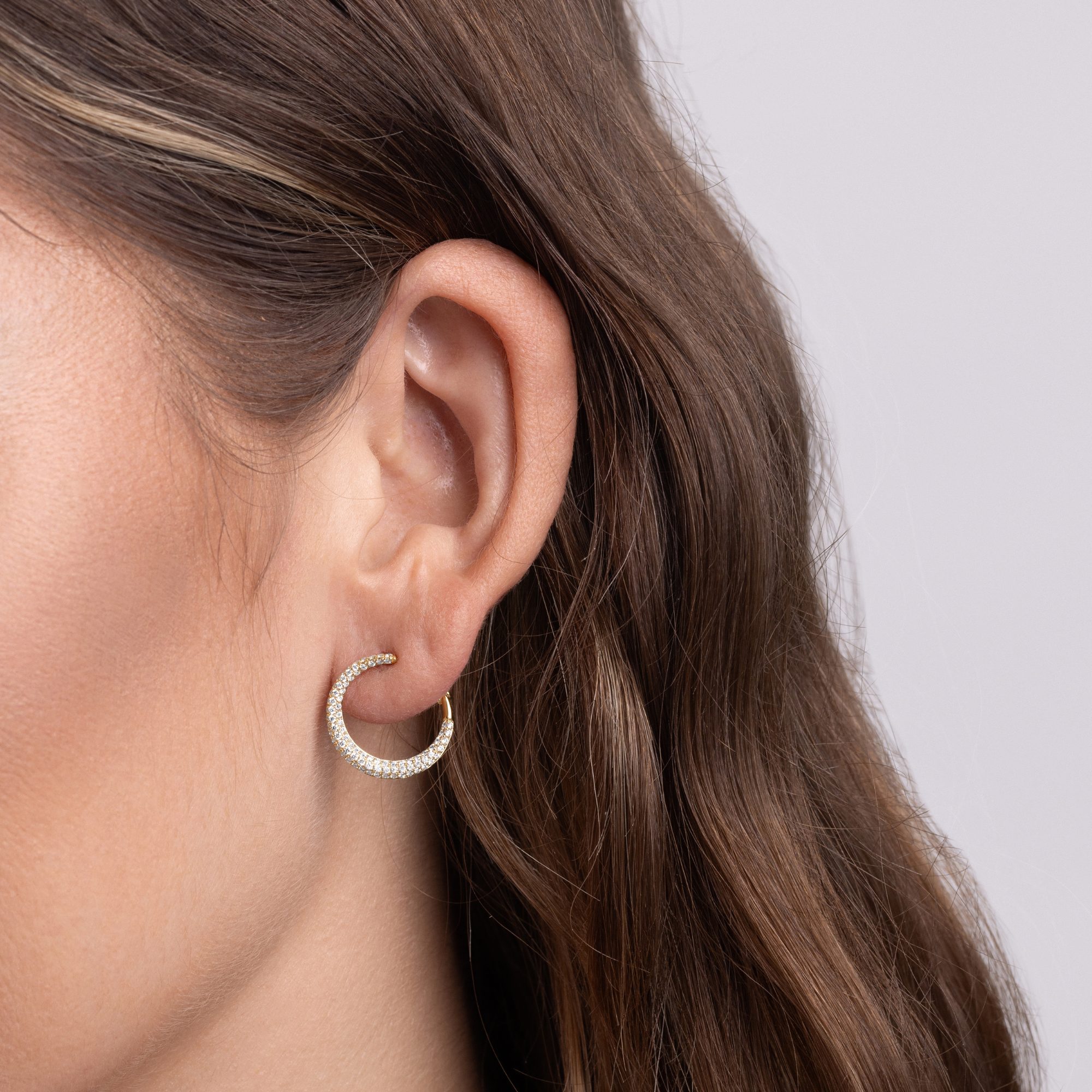 Diamond Pave Motion Hoops - Happy Jewelers Fine Jewelry Lifetime Warranty