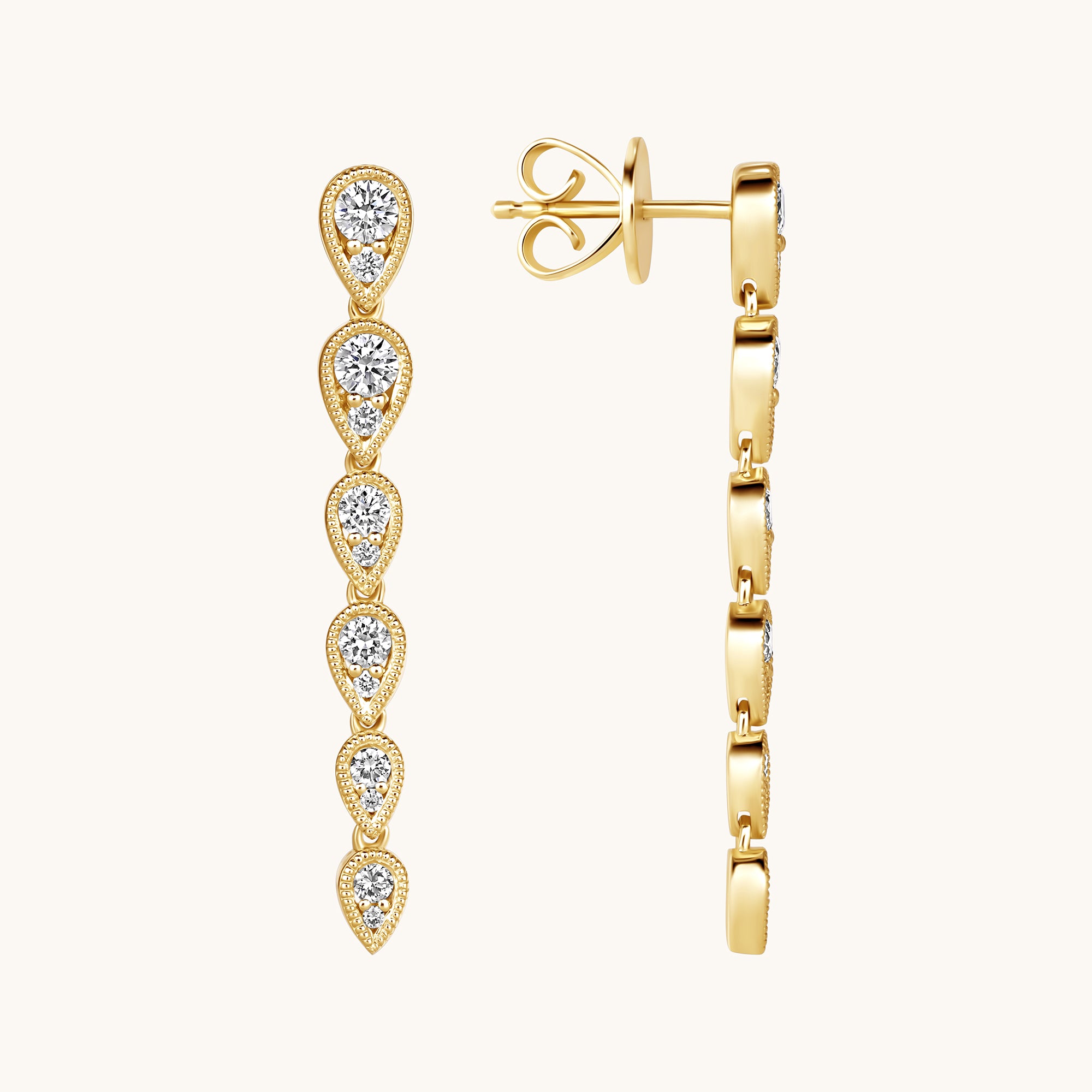 Diamond Pear Illusion Drop Earrings - Happy Jewelers Fine Jewelry Lifetime Warranty