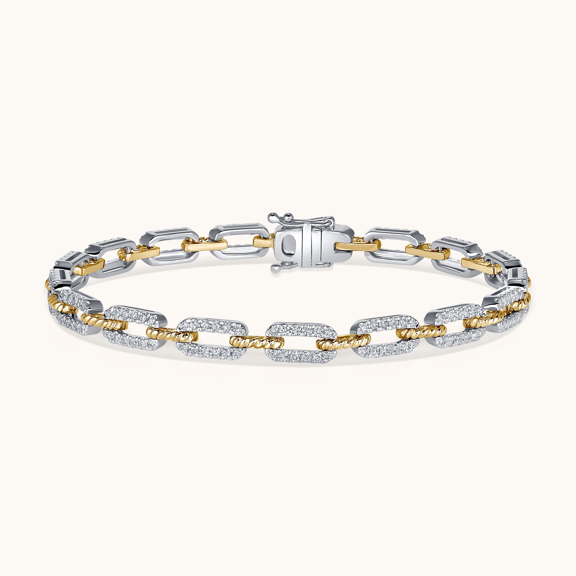 Diamond Twist Link Bracelet - Happy Jewelers Fine Jewelry Lifetime Warranty