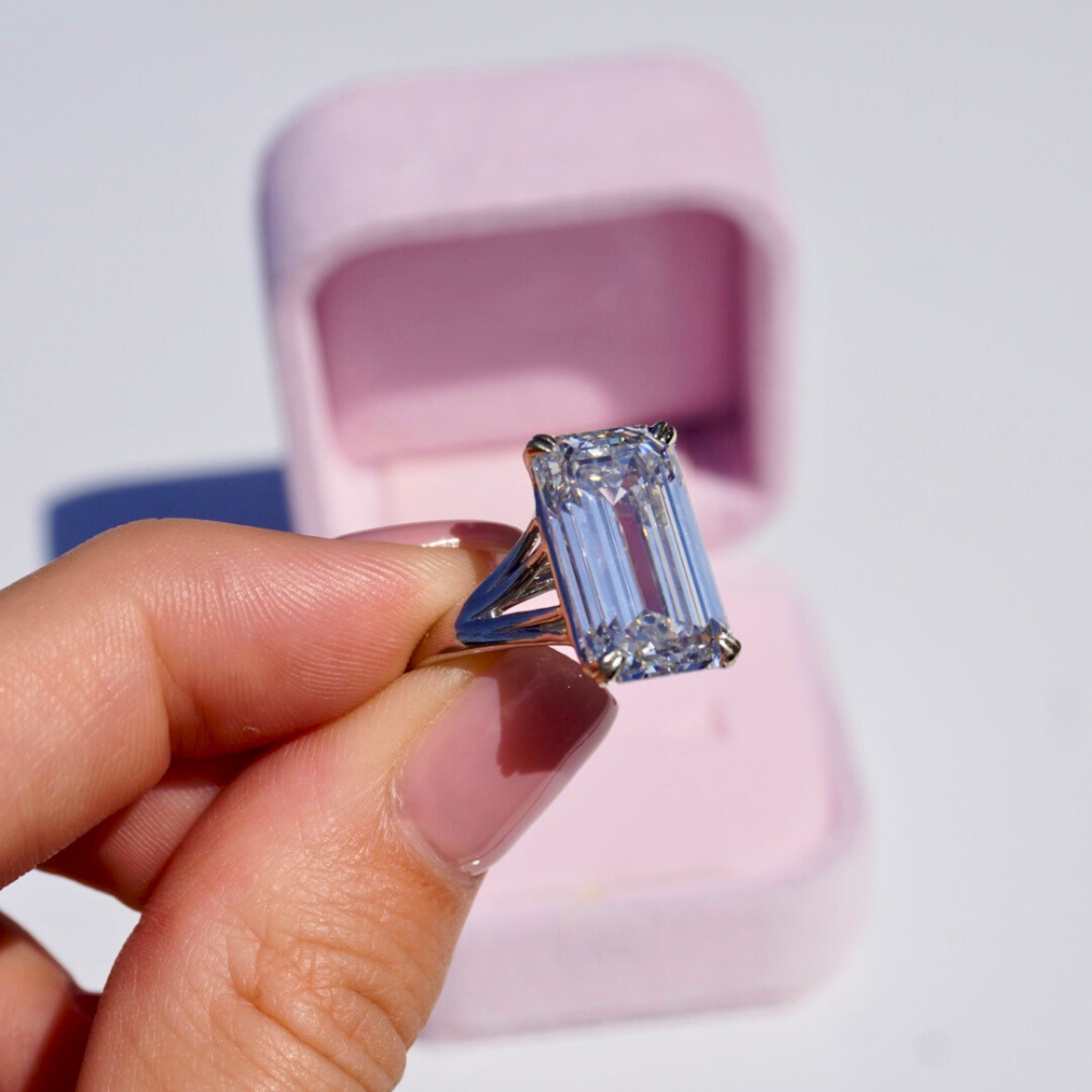 10.19 Carat Lab Created Emerald Engagement Ring - Happy Jewelers Fine Jewelry Lifetime Warranty