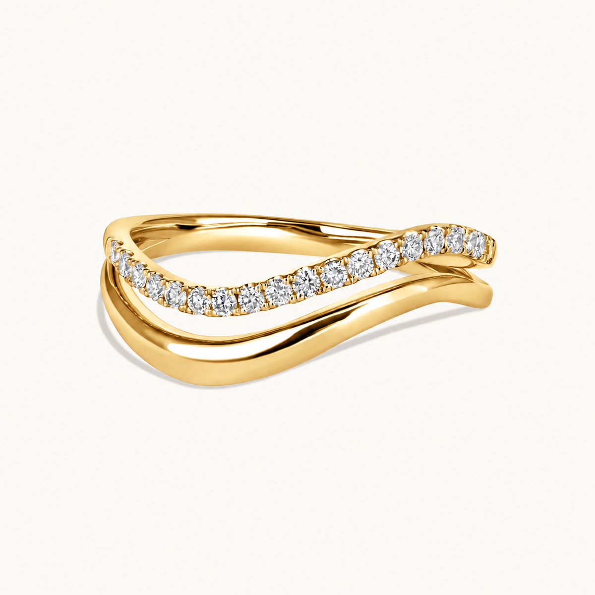 Double Motion Solid and Pave Halfway Band