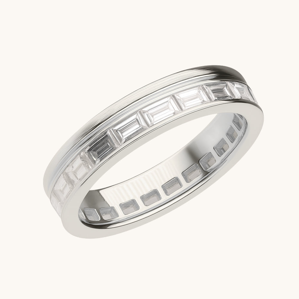 Baguette Lab Diamond and Gold Double Eternity Band - Happy Jewelers Fine Jewelry Lifetime Warranty